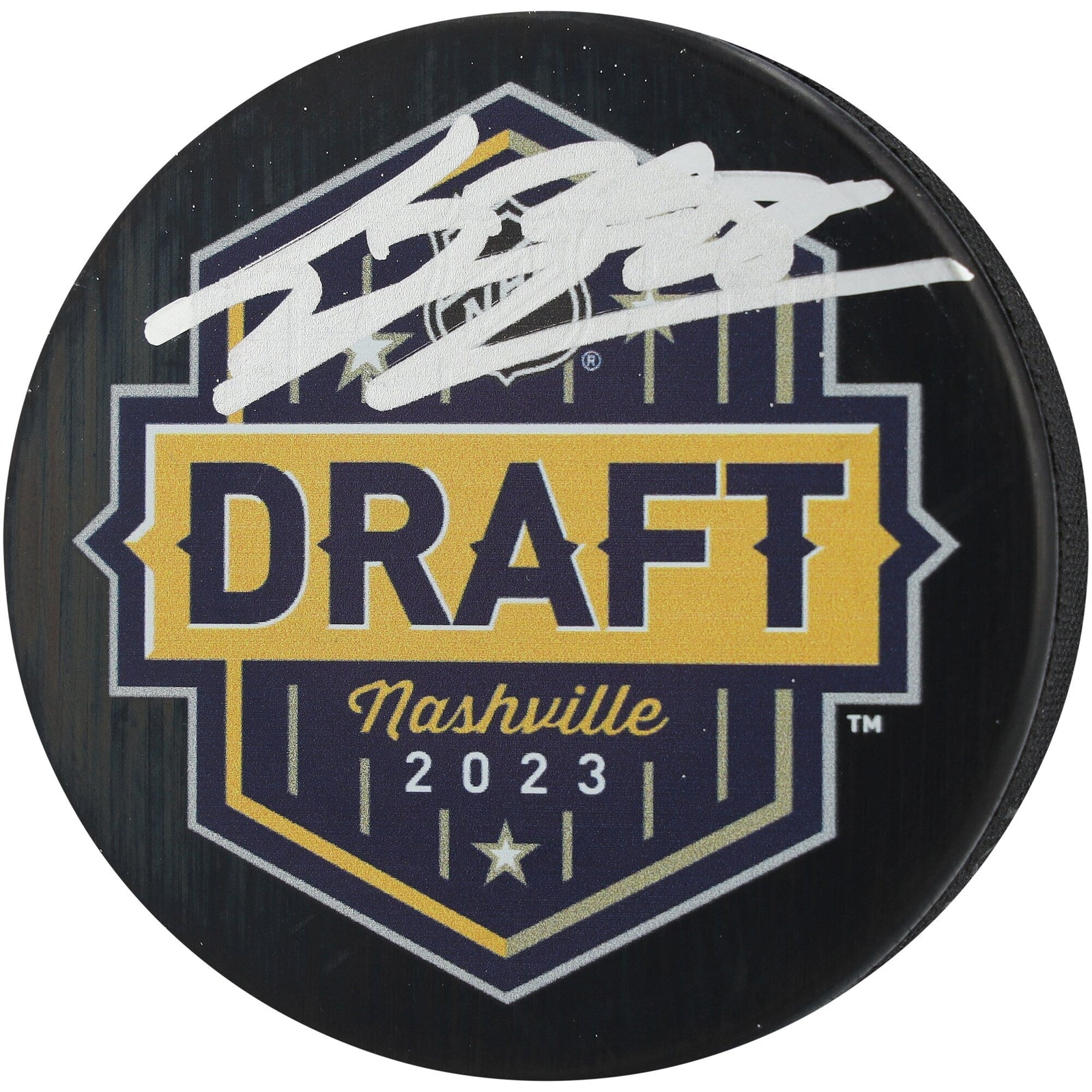 Connor Bedard Chicago Blackhawks Autographed Fanatics Authentic 2023 NHL Draft Hockey Puck - The Ballers Bank