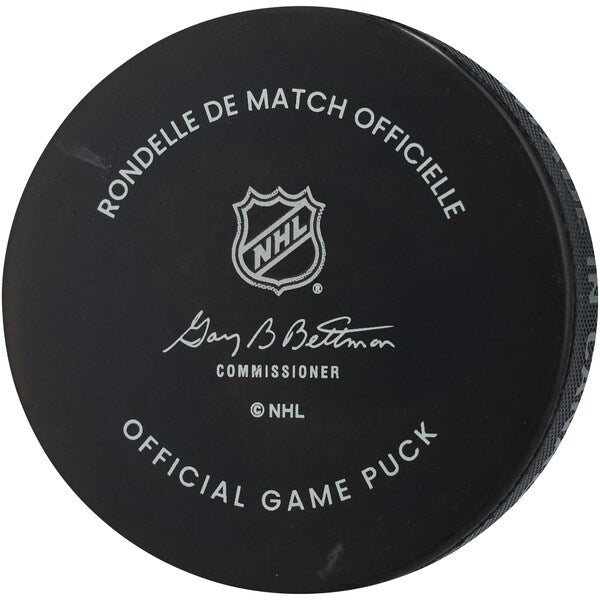 Connor Bedard Chicago Blackhawks Autographed Fanatics Authentic Official Game Puck with "2024 Calder" Inscription - The Ballers Bank