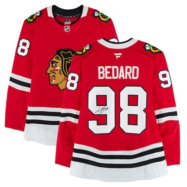 Connor Bedard Chicago Blackhawks Autographed Fanatics Authentic Red Fanatics Authentic Pro Jersey - The Ballers Bank