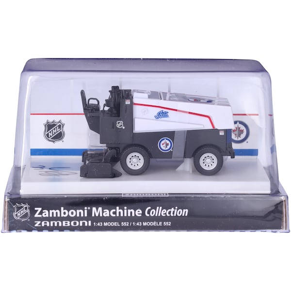 Connor Hellebuyck Winnipeg Jets Autographed Fanatics Authentic 1:43 Scale Die - Cast Zamboni - The Ballers Bank