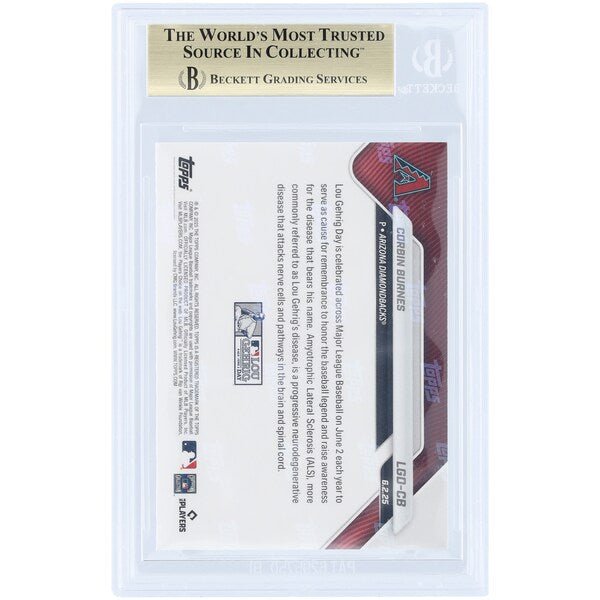 Corbin Burnes Arizona Diamondbacks 2025 Topps Now Lou Gehrig Day LGD - CB BGS Authenticated 9.5 Card - The Ballers Bank