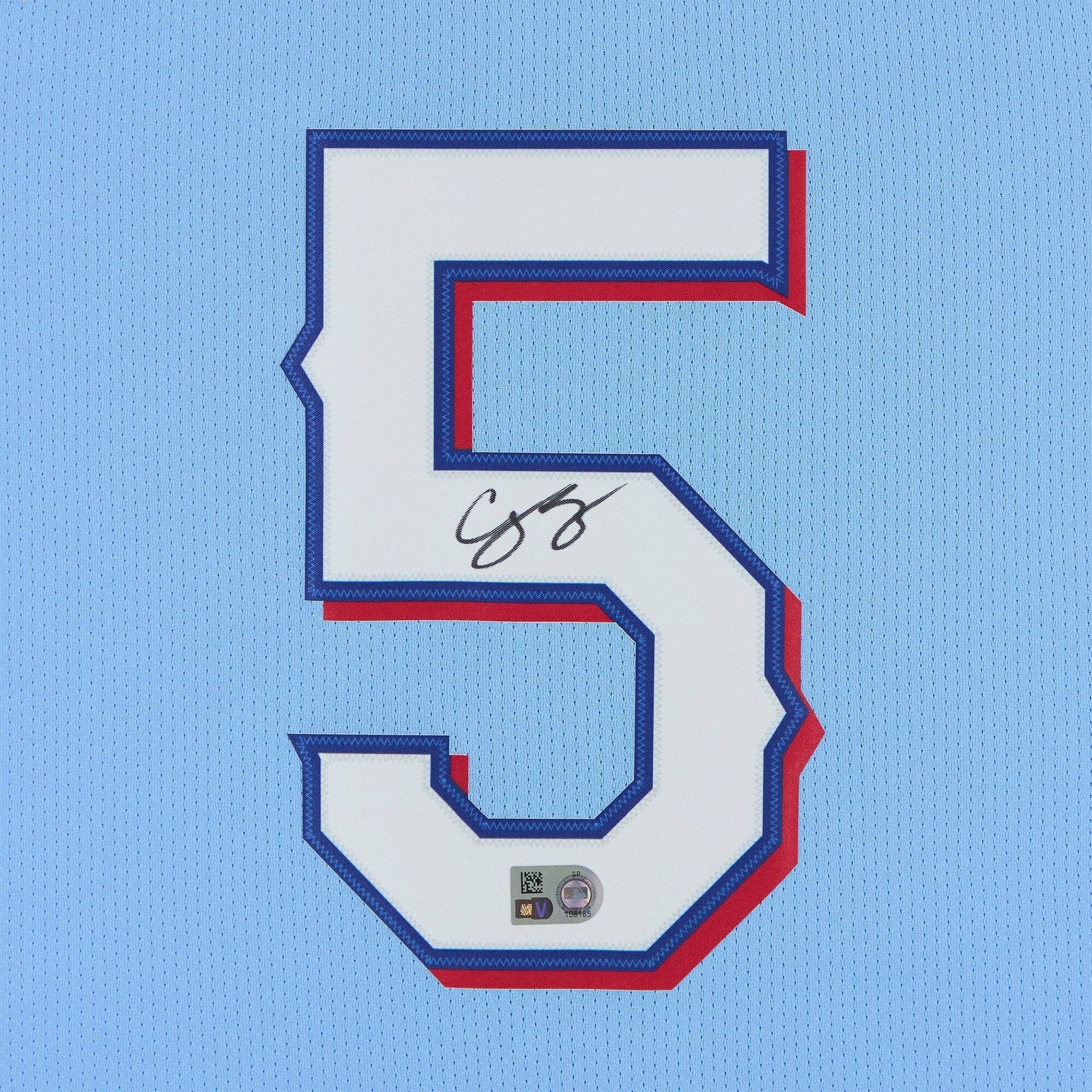Corey Seager Texas Rangers Autographed Fanatics Authentic Light Blue Nike Replica Jersey - The Ballers Bank