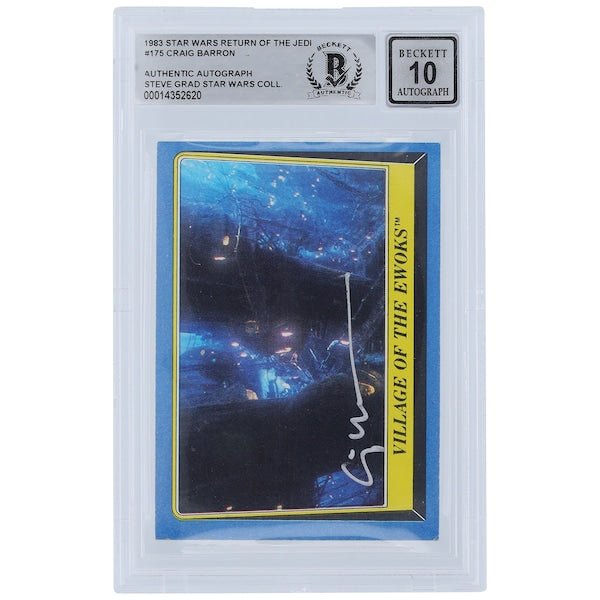 Craig Barron Star Wars Autographed 1983 Topps Return of the Jedi 175 BGS Authenticated 10 Card - The Ballers Bank