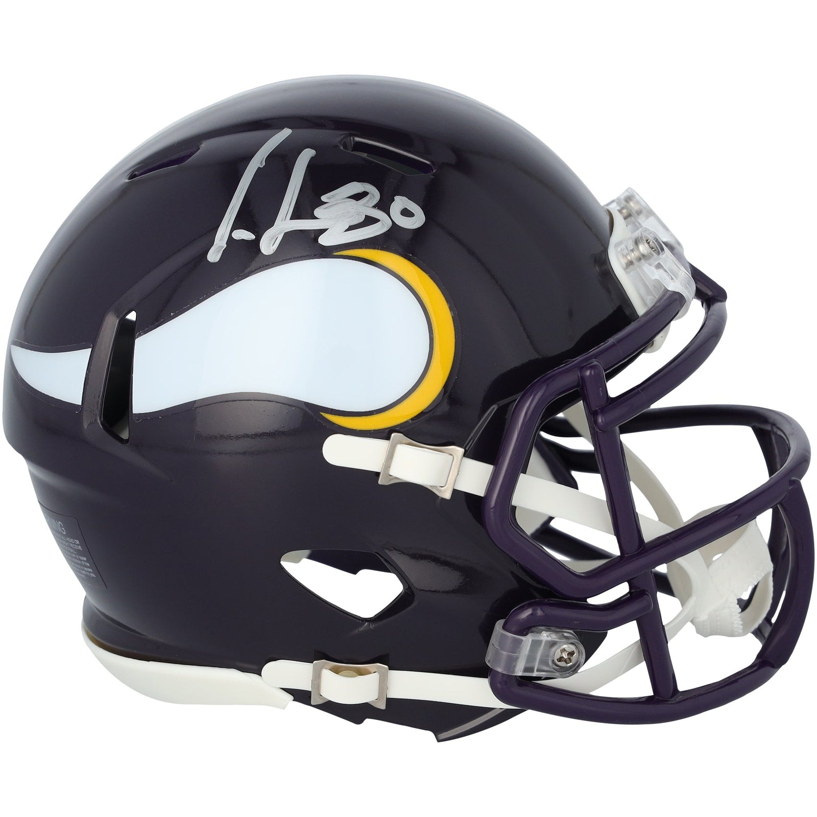 Cris Carter Minnesota Vikings Autographed Fanatics Authentic Riddell 1983 - 2001 Throwback Speed Mini Helmet - The Ballers Bank