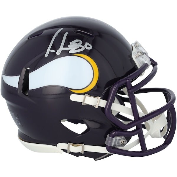 Cris Carter Minnesota Vikings Autographed Fanatics Authentic Riddell 1983 - 2001 Throwback Speed Mini Helmet - The Ballers Bank