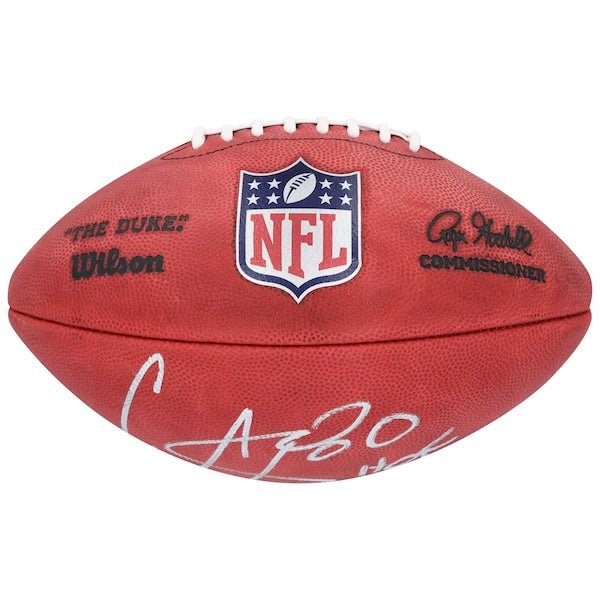 Cris Carter Minnesota Vikings Autographed Fanatics Authentic Wilson Duke Full Color Football with "HOF 13" Inscription - The Ballers Bank