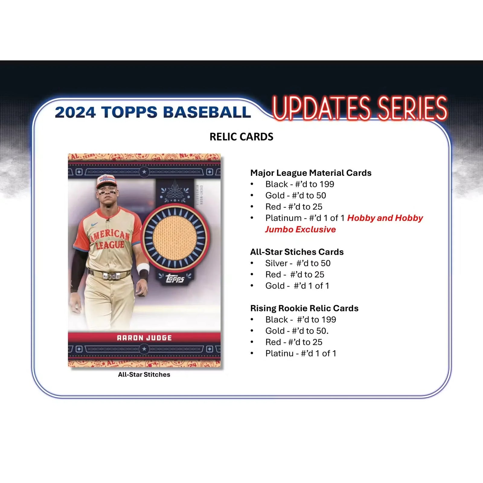 2024 Topps Update Series Baseball Hobby Jumbo 6-Box Case (Ships Sealed Only)