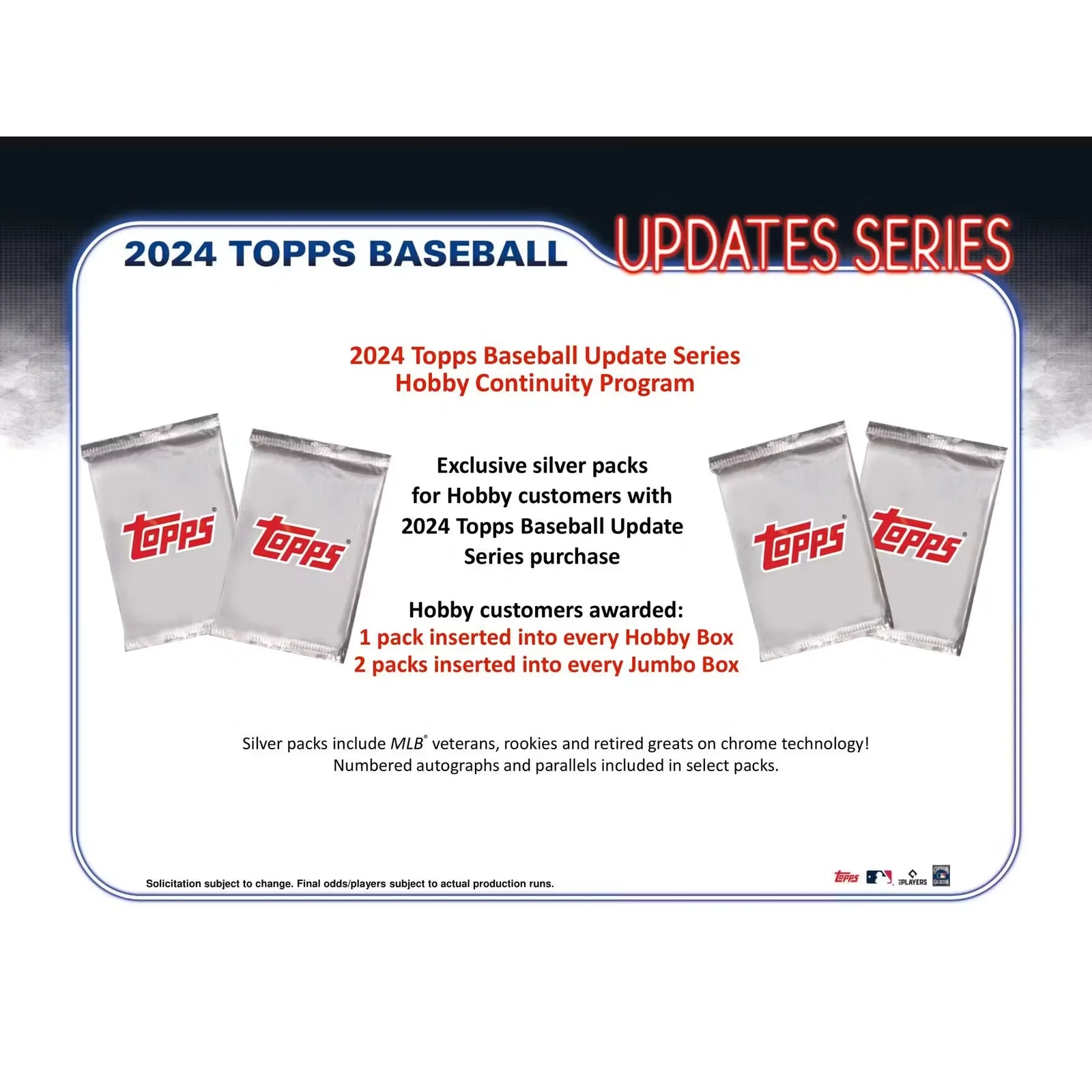 2024 Topps Update Series Baseball Hobby Jumbo 6-Box Case (Ships Sealed Only)