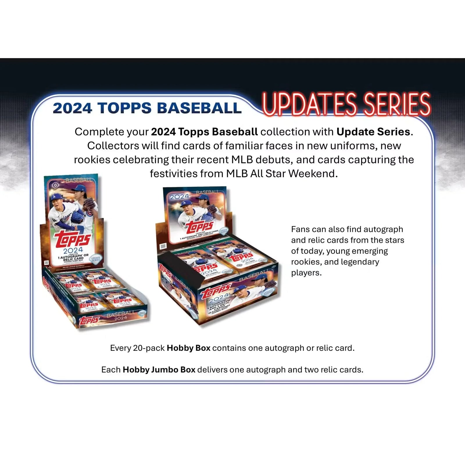 2024 Topps Update Series Baseball Hobby Jumbo 6-Box Case (Ships Sealed Only)