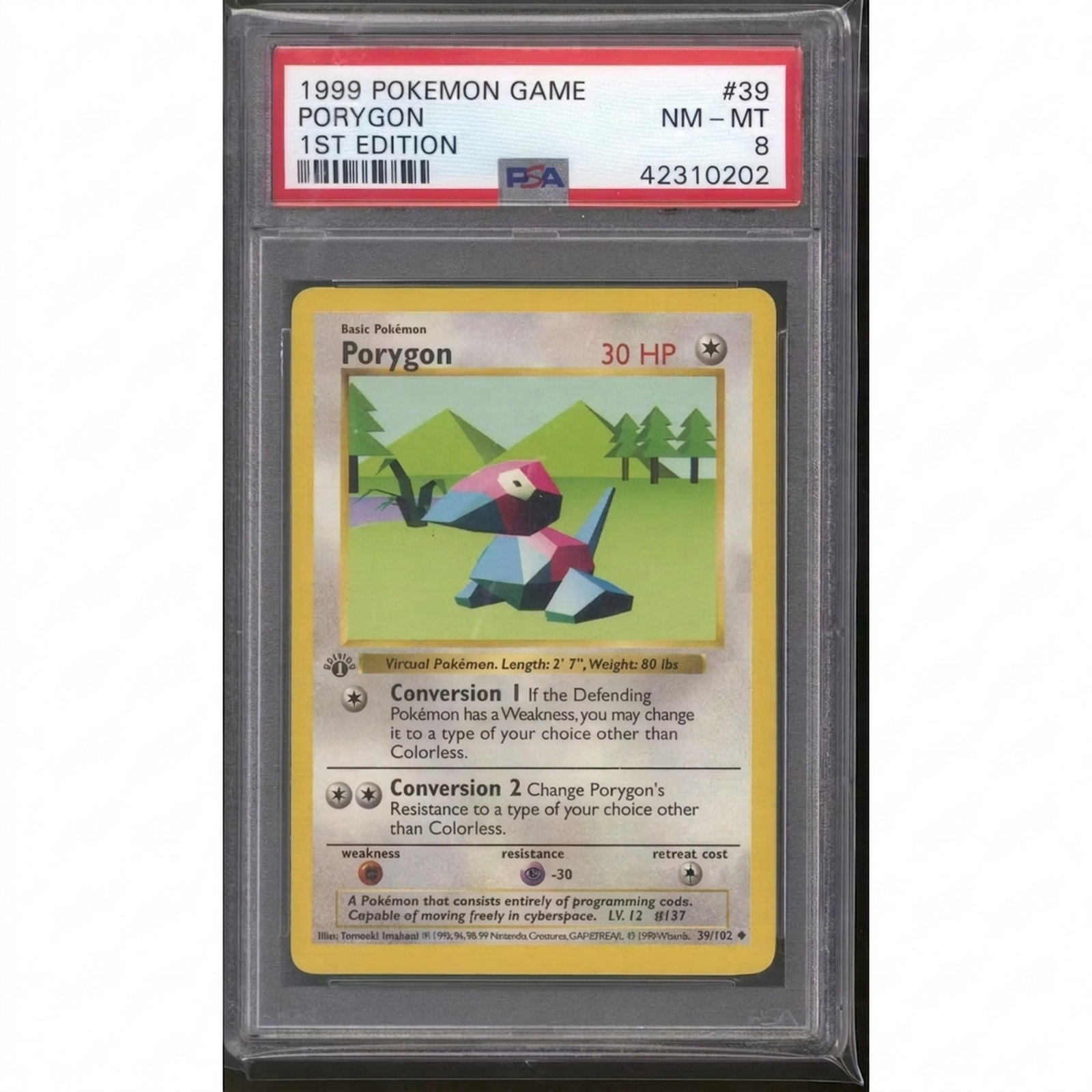 Pokemon Base Set Porygon 1st Edition Shadowless | PSA 8