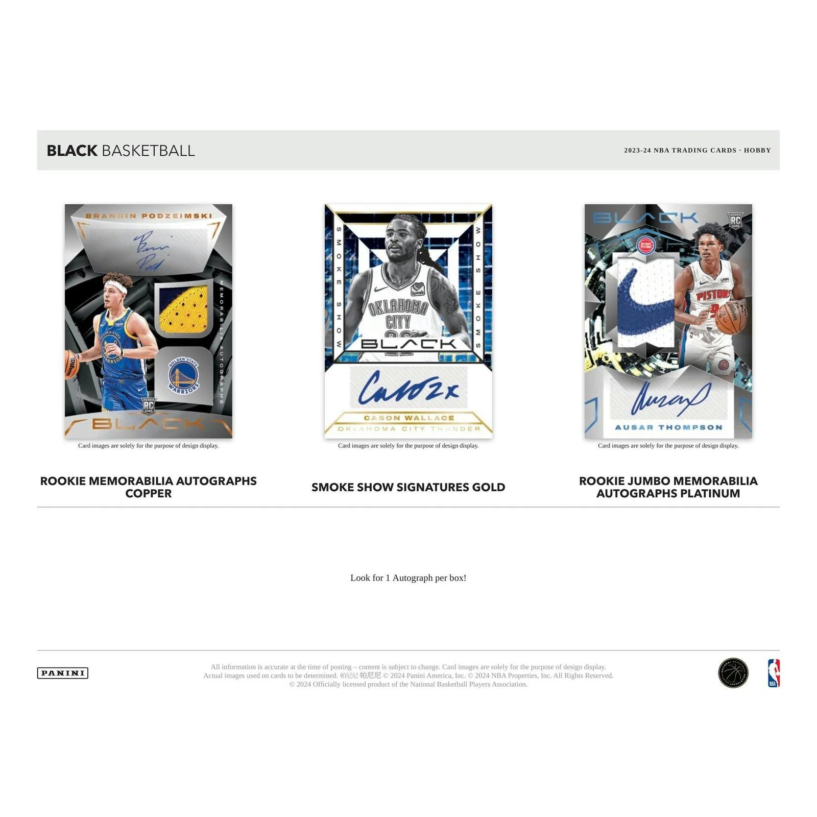 DRAFT - 2023/24 Panini Black Basketball Hobby Box