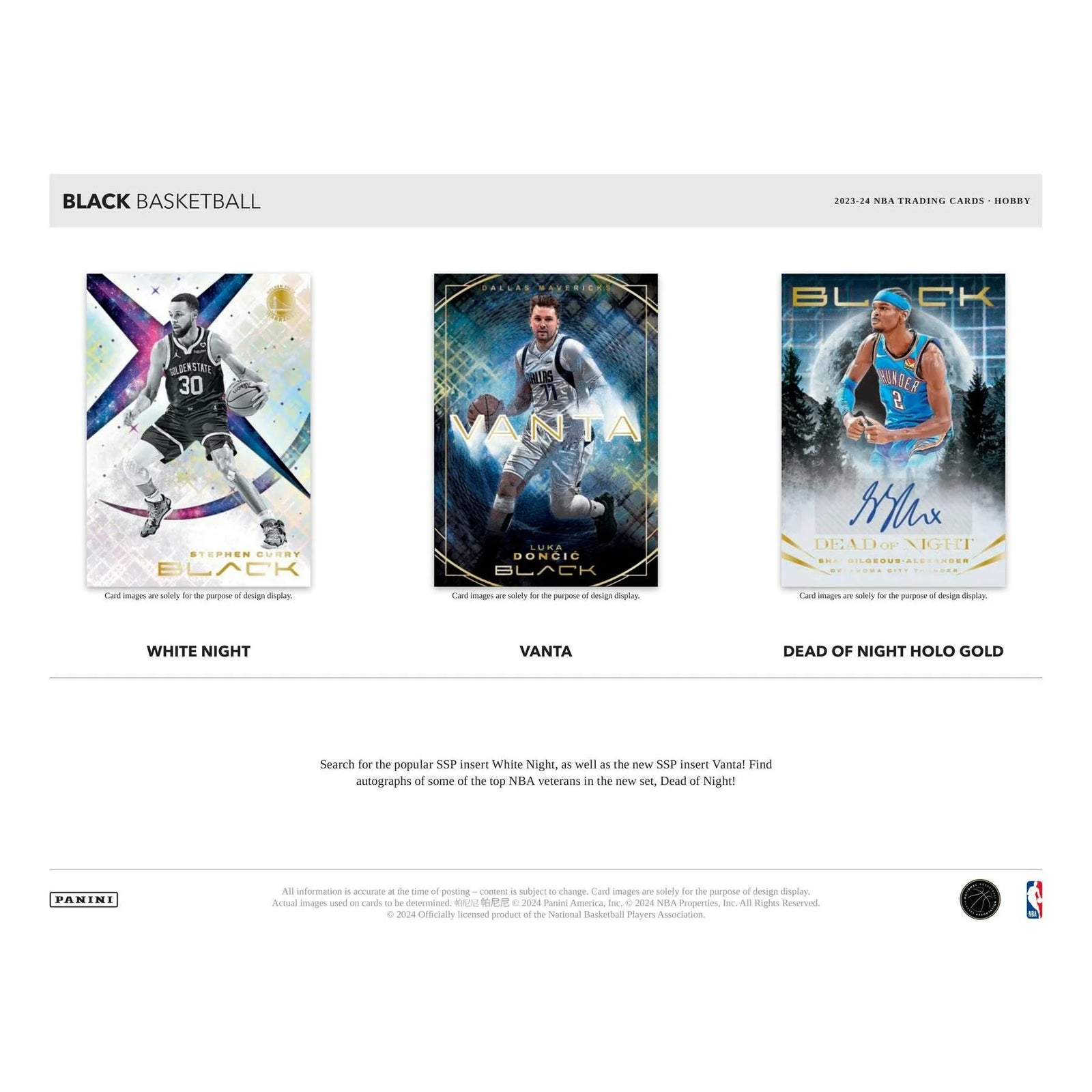 DRAFT - 2023/24 Panini Black Basketball Hobby Box
