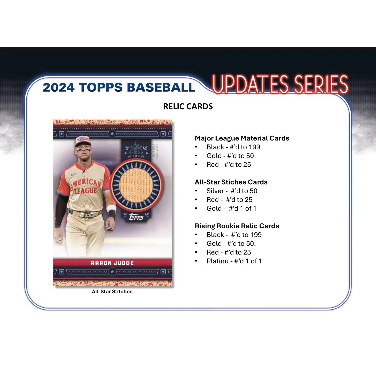 2024 Topps Update Series Baseball 20-Pack Retail Box (Ships Sealed Only)