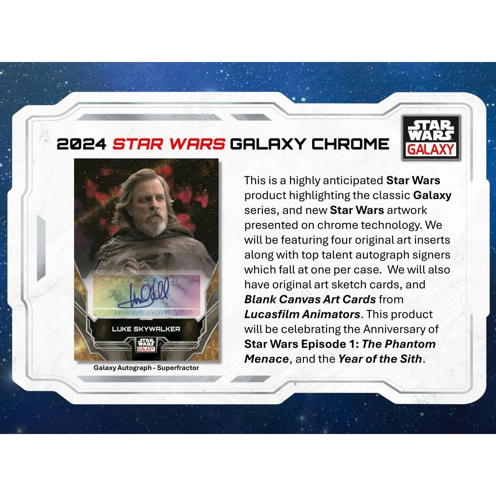DRAFT - 2024 Topps Star Wars Chrome Galaxy Hobby Box