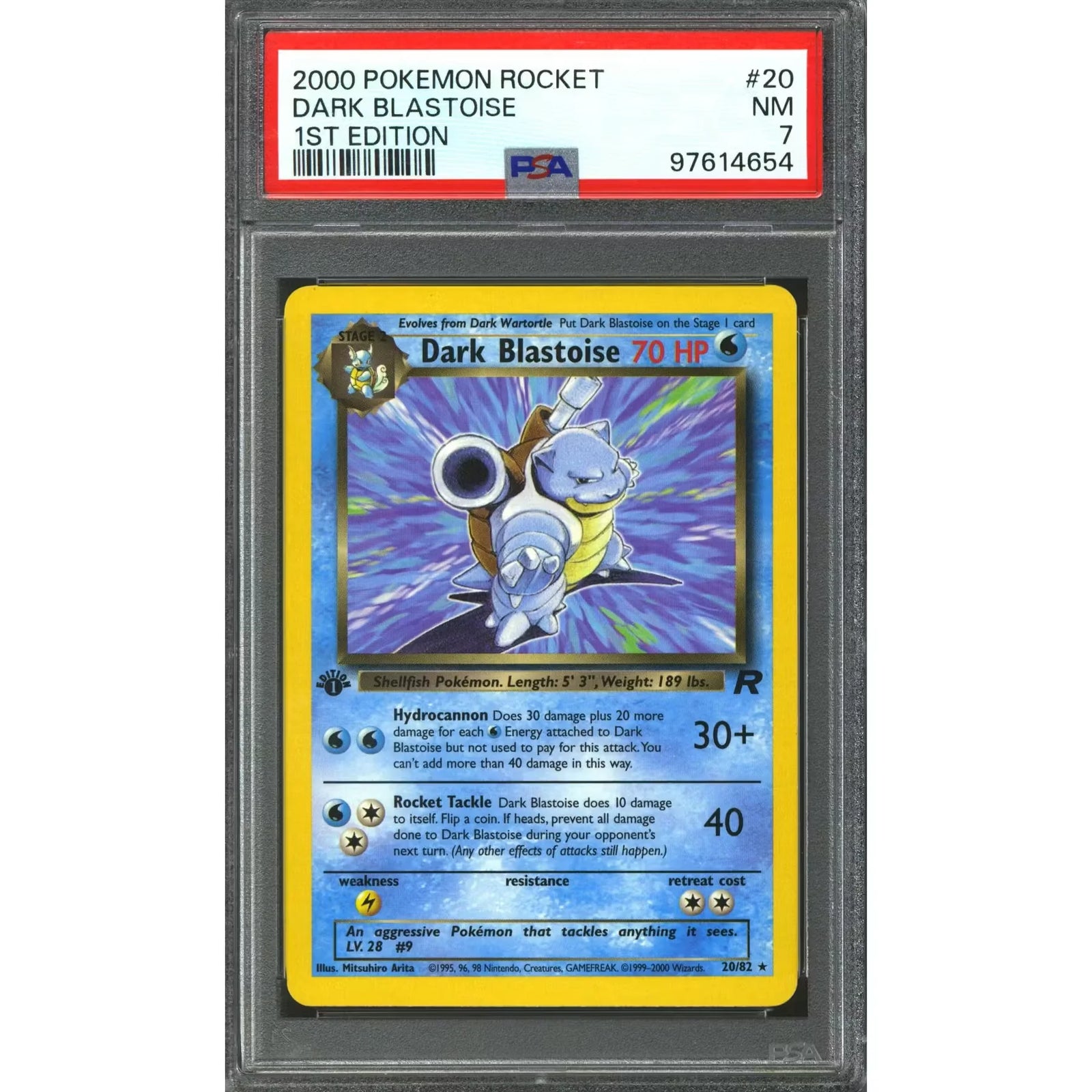 Pokemon Dark Blastoise 20/82 Team Rocket 1st Edition | PSA 7