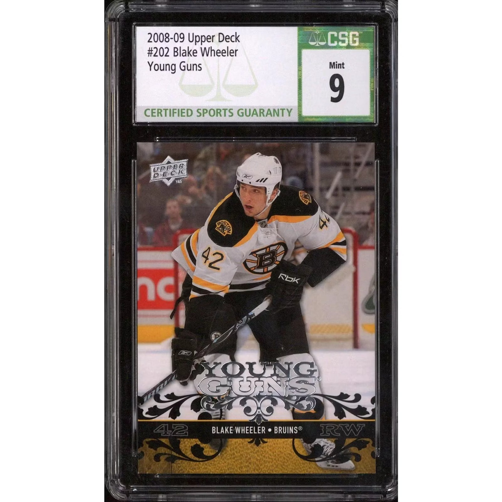 2008-09 Upper Deck Young Gun Blake Wheeler CSG 9 card #202