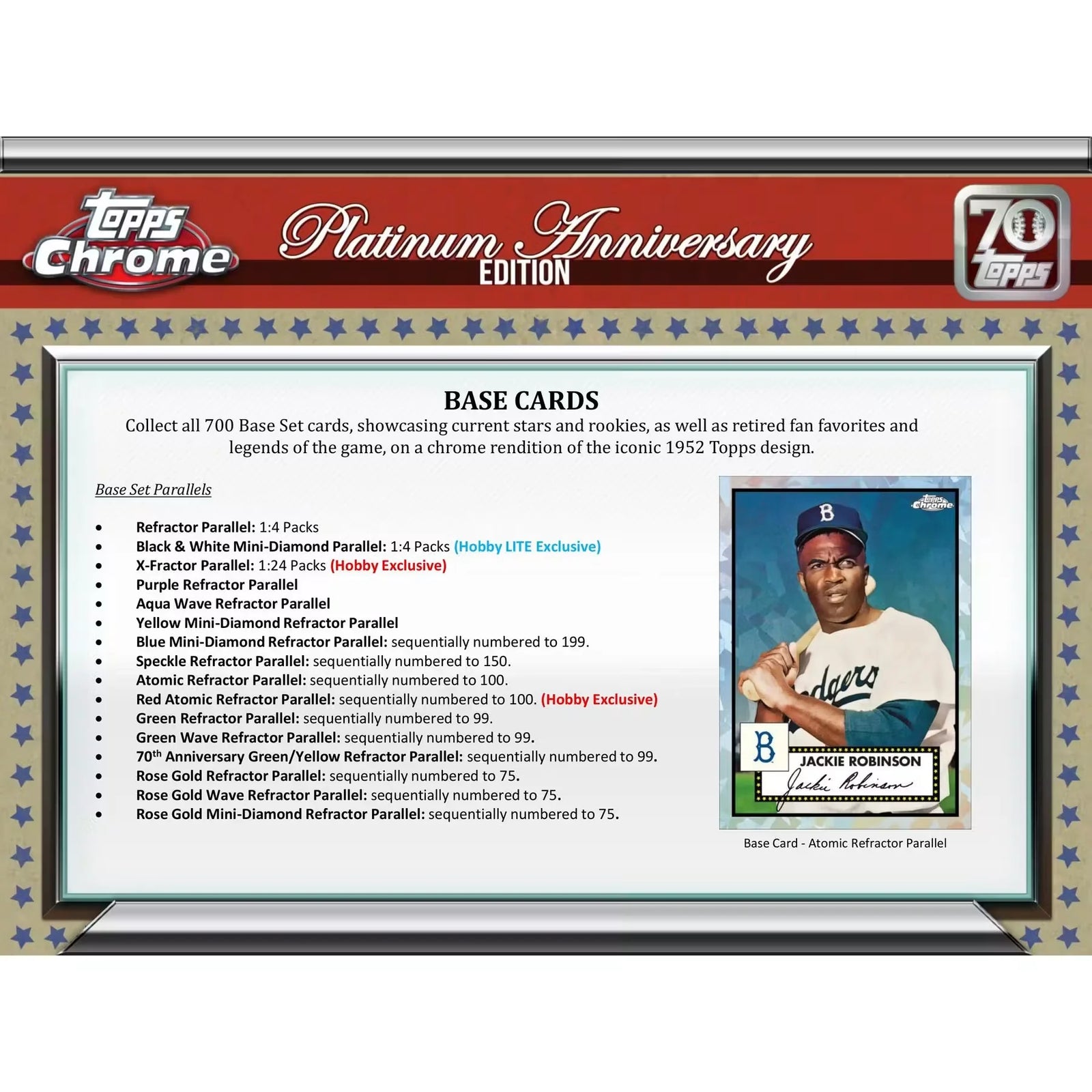 2021 Topps Chrome Platinum Anniversary Baseball Hobby Lite Box