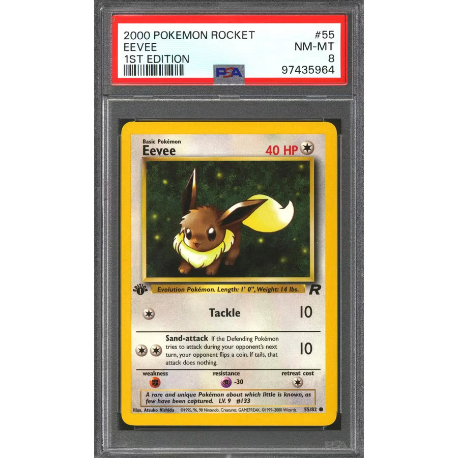 Pokemon Team Rocket 1st Edition Eevee 55/82 | PSA 8