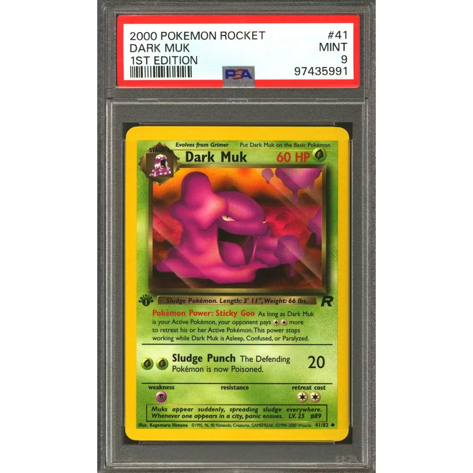 Pokemon Team Rocket 1st Edition Muk 41/82 | PSA 9