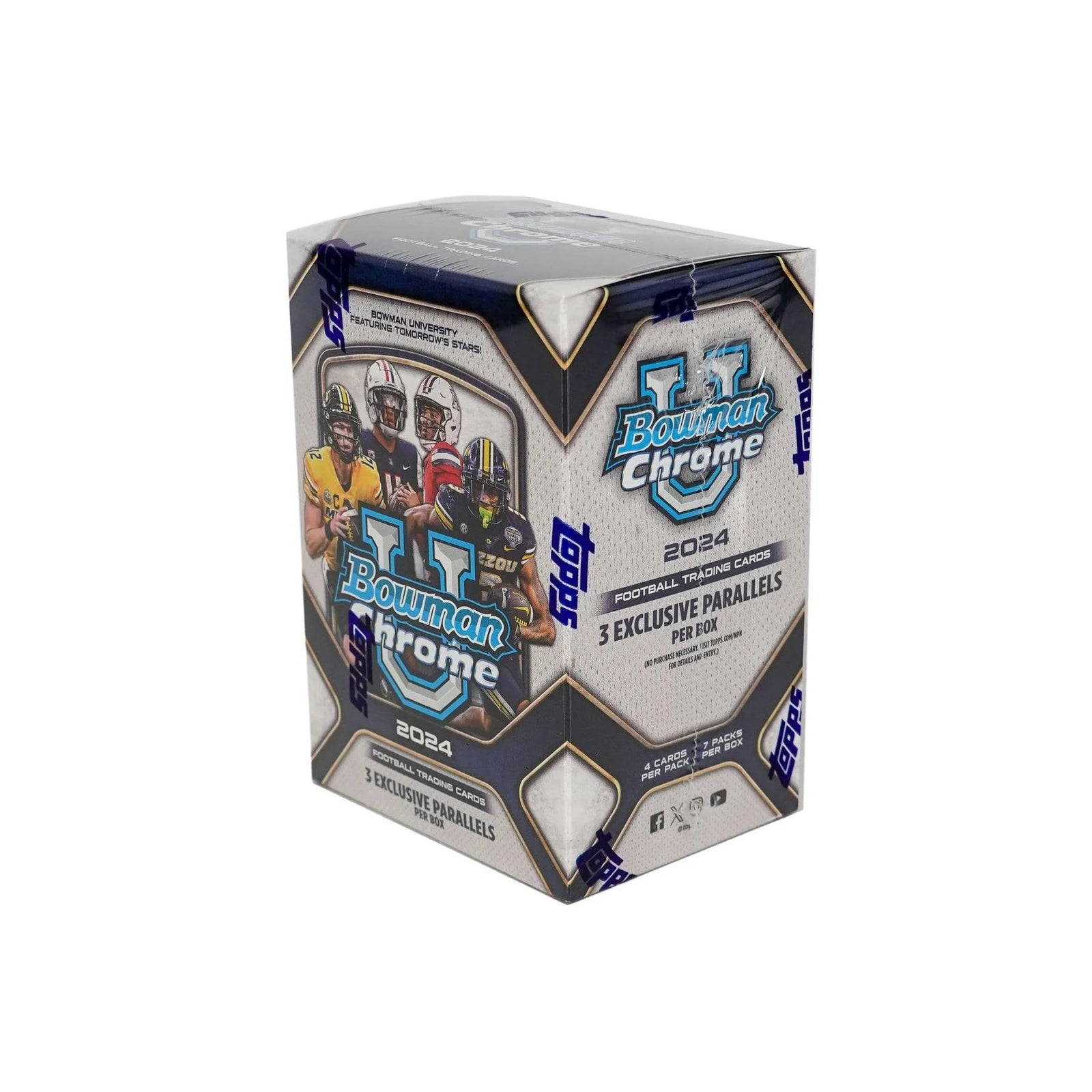 DRAFT - New 2024 Bowman University Chrome Football Blaster 40-Box Case