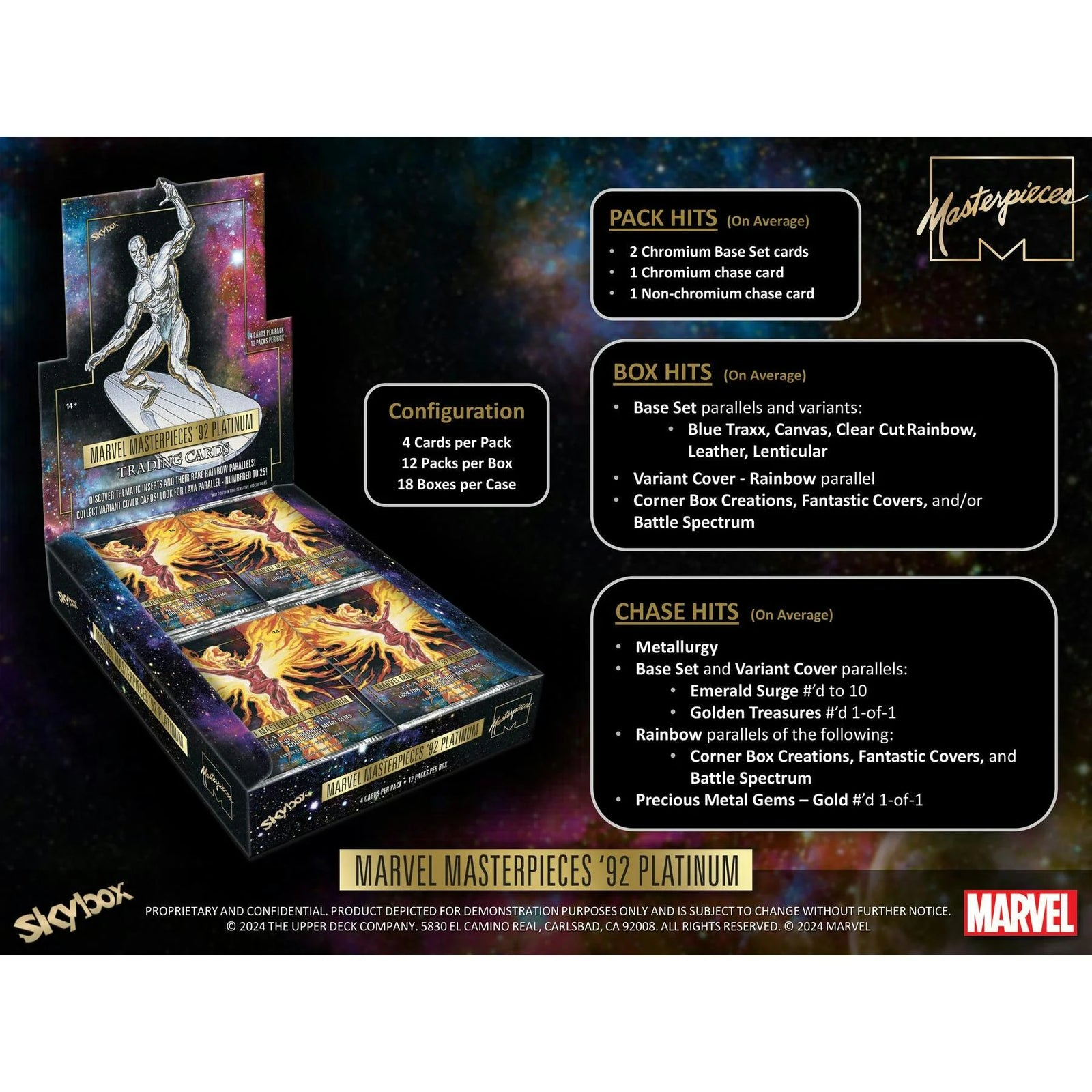 DRAFT - 2024 Upper Deck Marvel Masterpieces '92 Platinum Hobby 18-Box Case