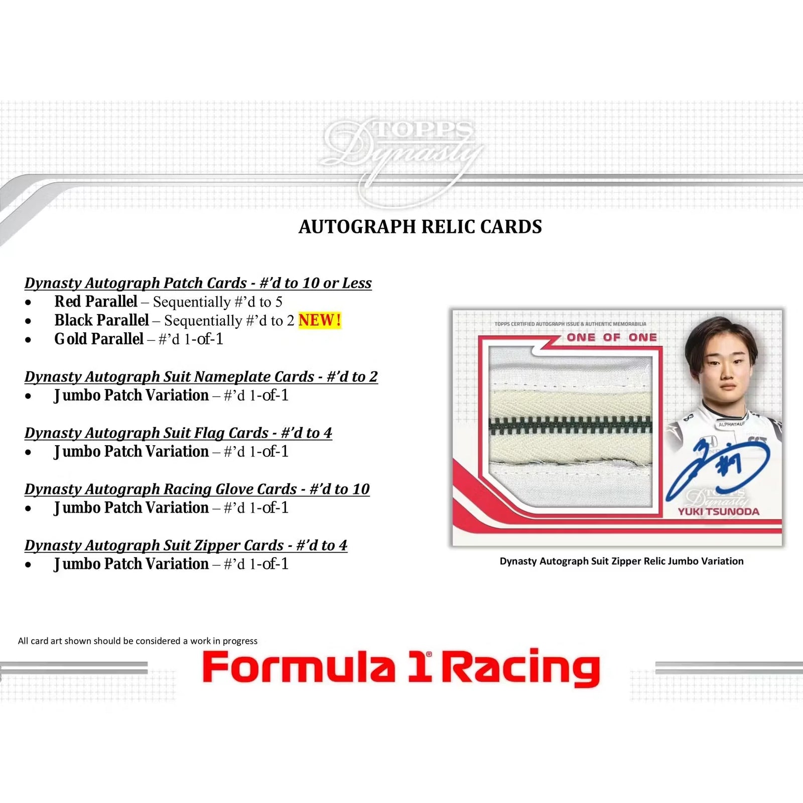 2021 Topps Dynasty Formula 1 Hobby Box | Autographed Relic Cards (Ships Sealed Only)