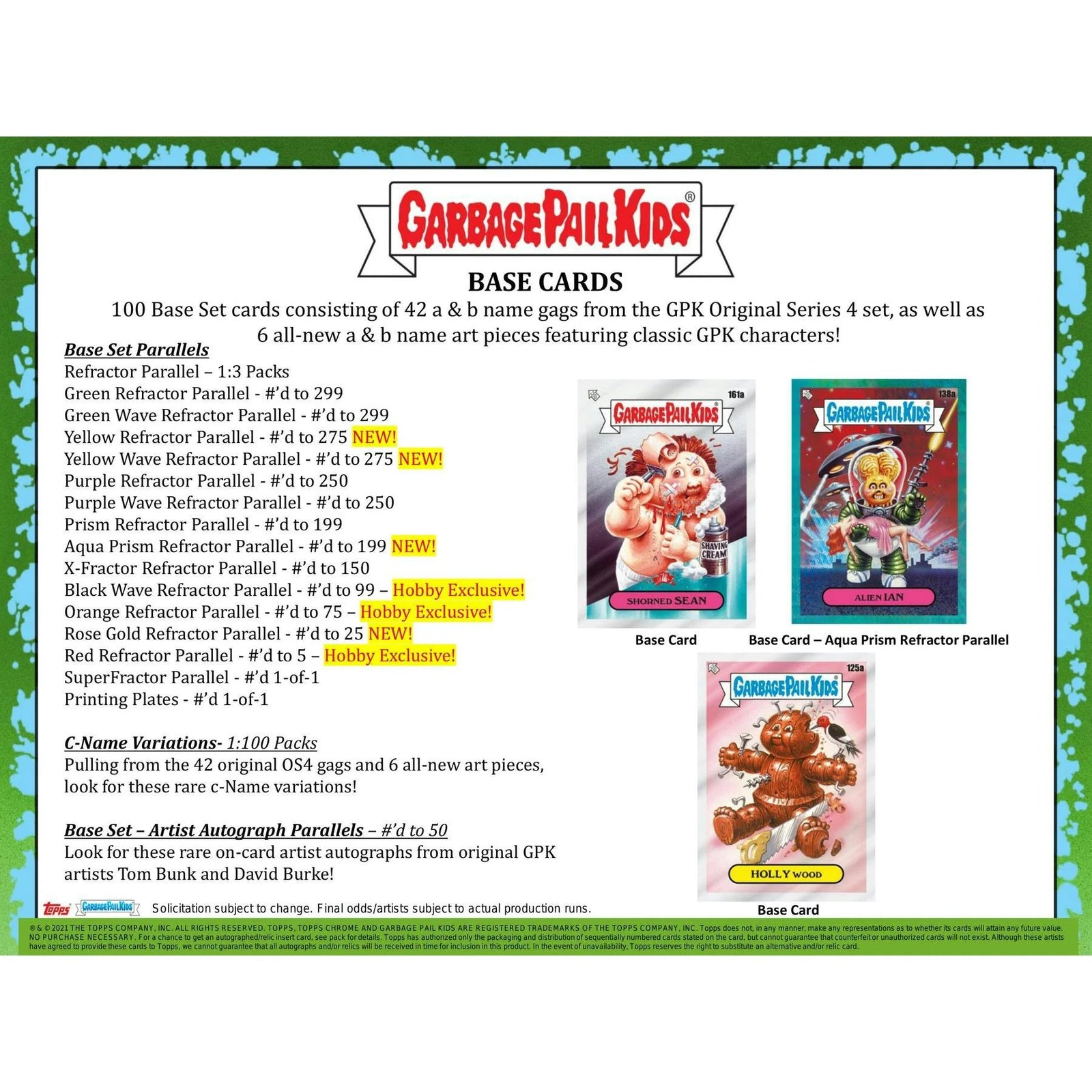 DRAFT - 2021 Topps Garbage Pail Kids Chrome Series 4 Hobby Box