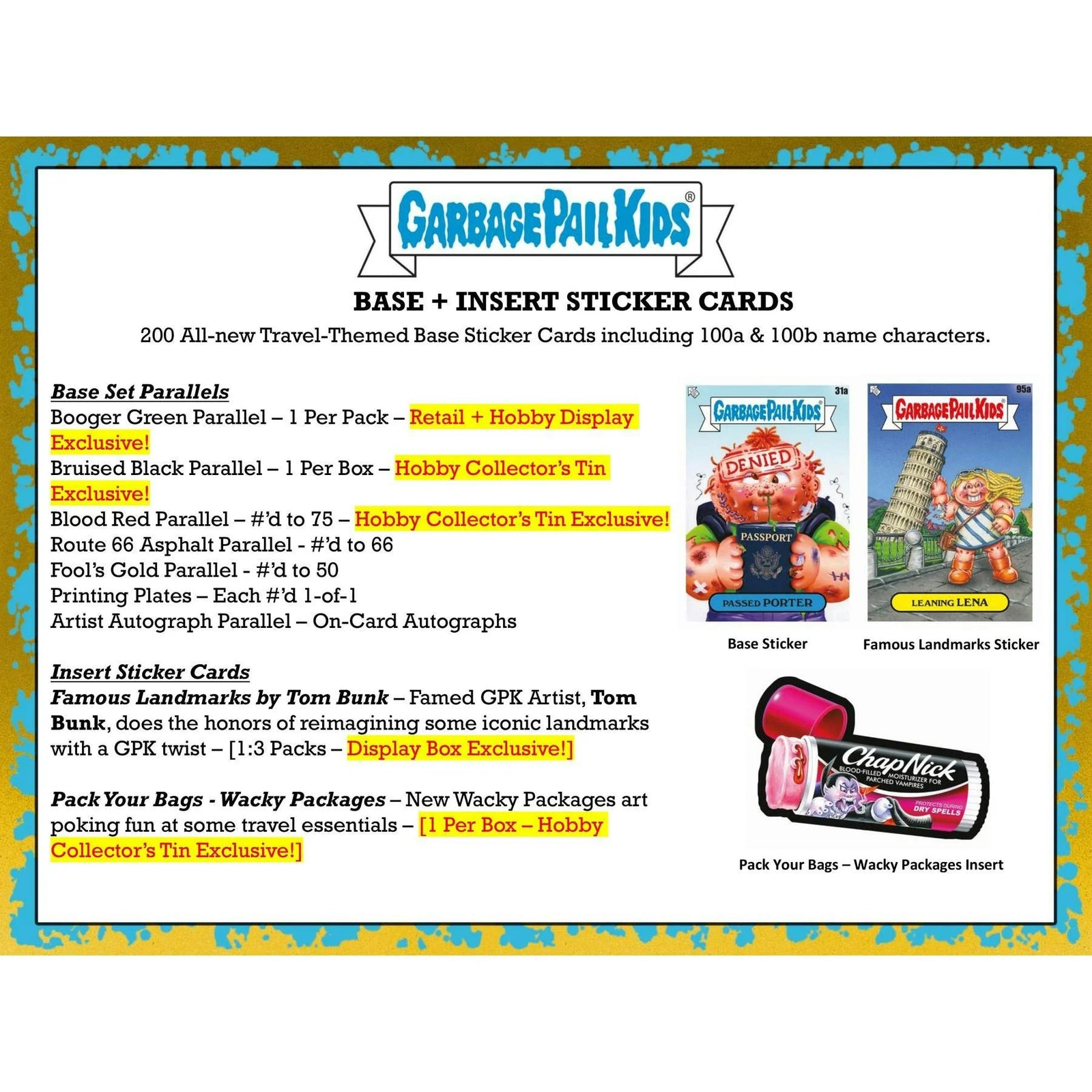 DRAFT - 2023 Topps Garbage Pail Kids Series 1 Go On Vacation Hobby Box