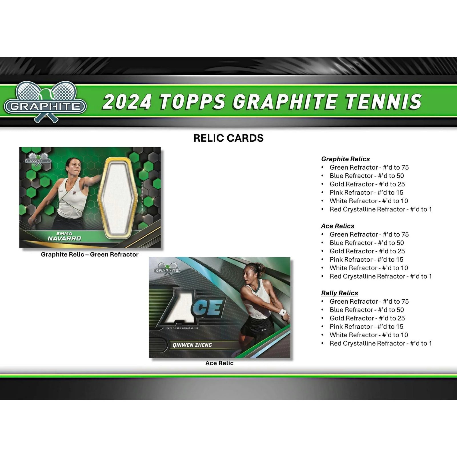 DRAFT - 2024 Topps Graphite Tennis Hobby 12-Box Case | SKU BV1Q0Y69T0
