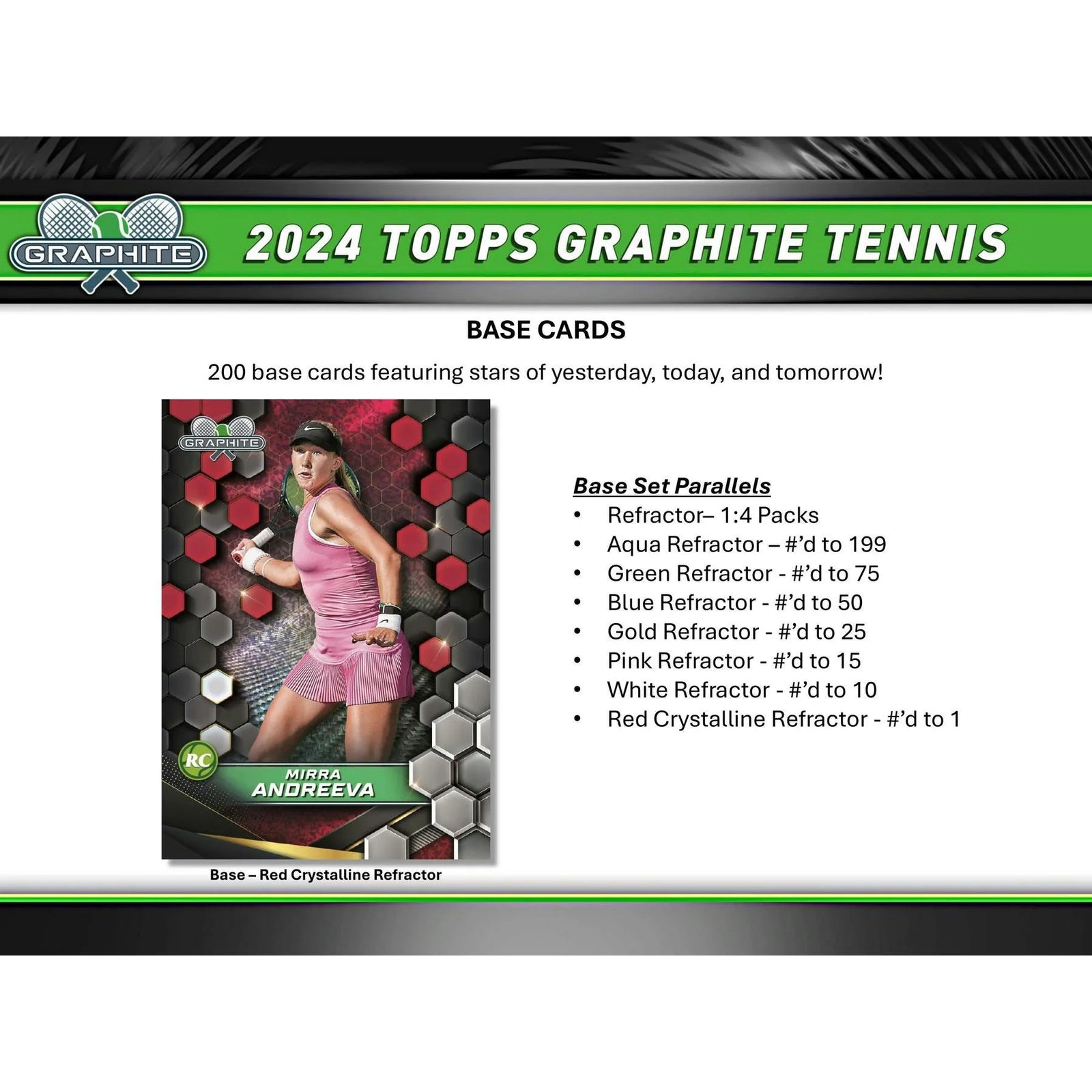 DRAFT - 2024 Topps Graphite Tennis Hobby 12-Box Case | SKU BV1Q0Y69T0