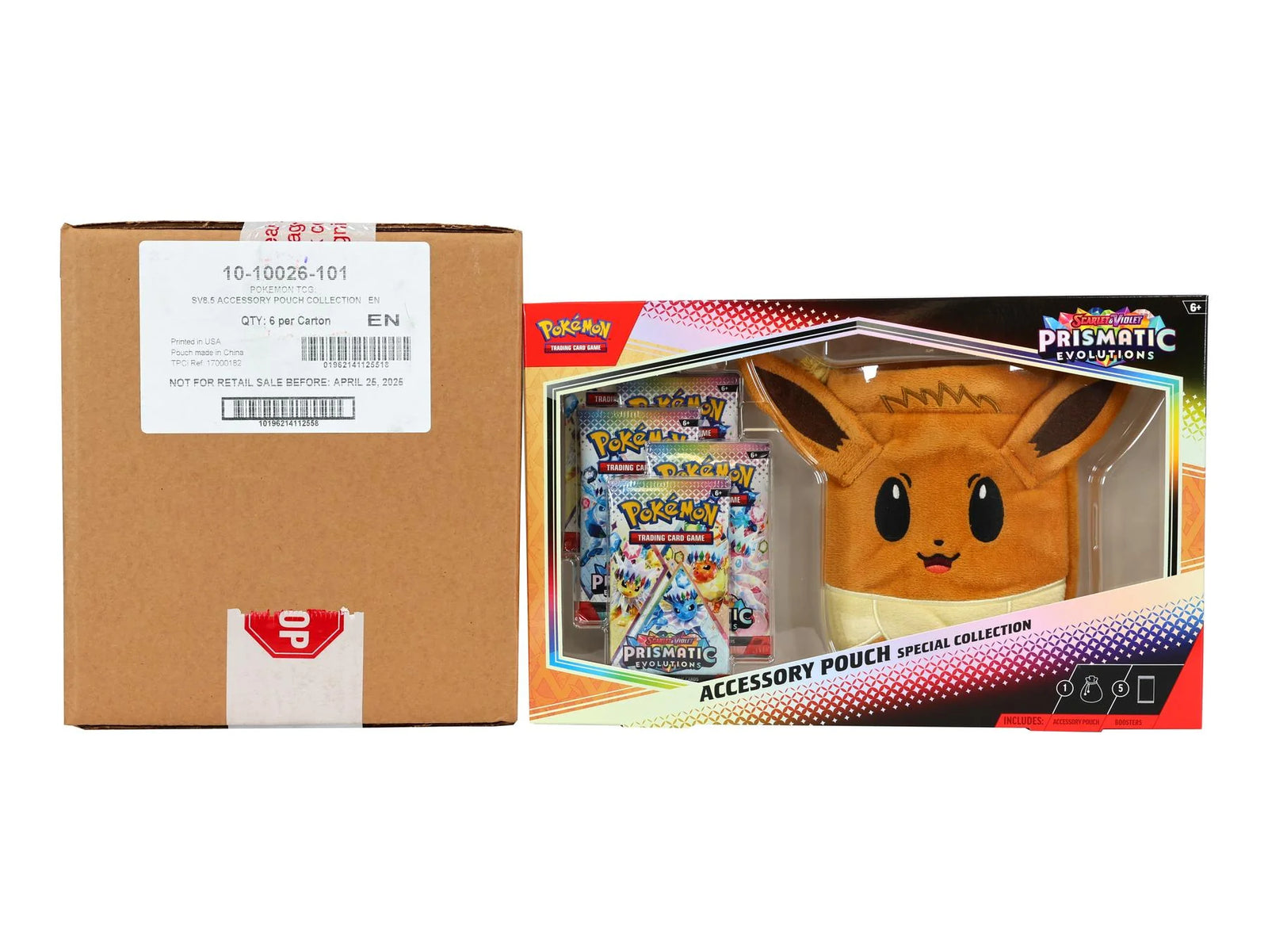Pokemon Scarlet & Violet Prismatic Evolutions Eevee Accessory Pouch Case | 6 Boxes (Ships Sealed Only)