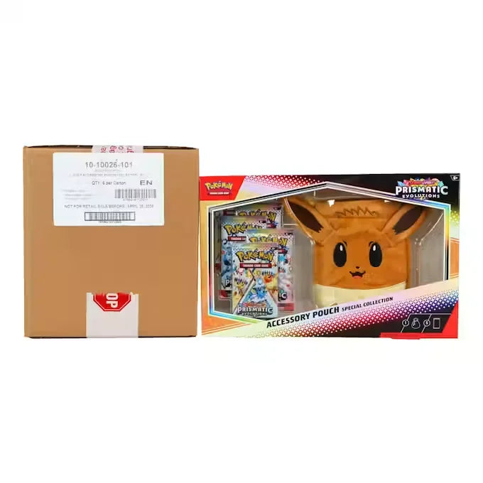 Pokemon Scarlet & Violet Prismatic Evolutions Eevee Accessory Pouch Case | 6 Boxes (Ships Sealed Only)