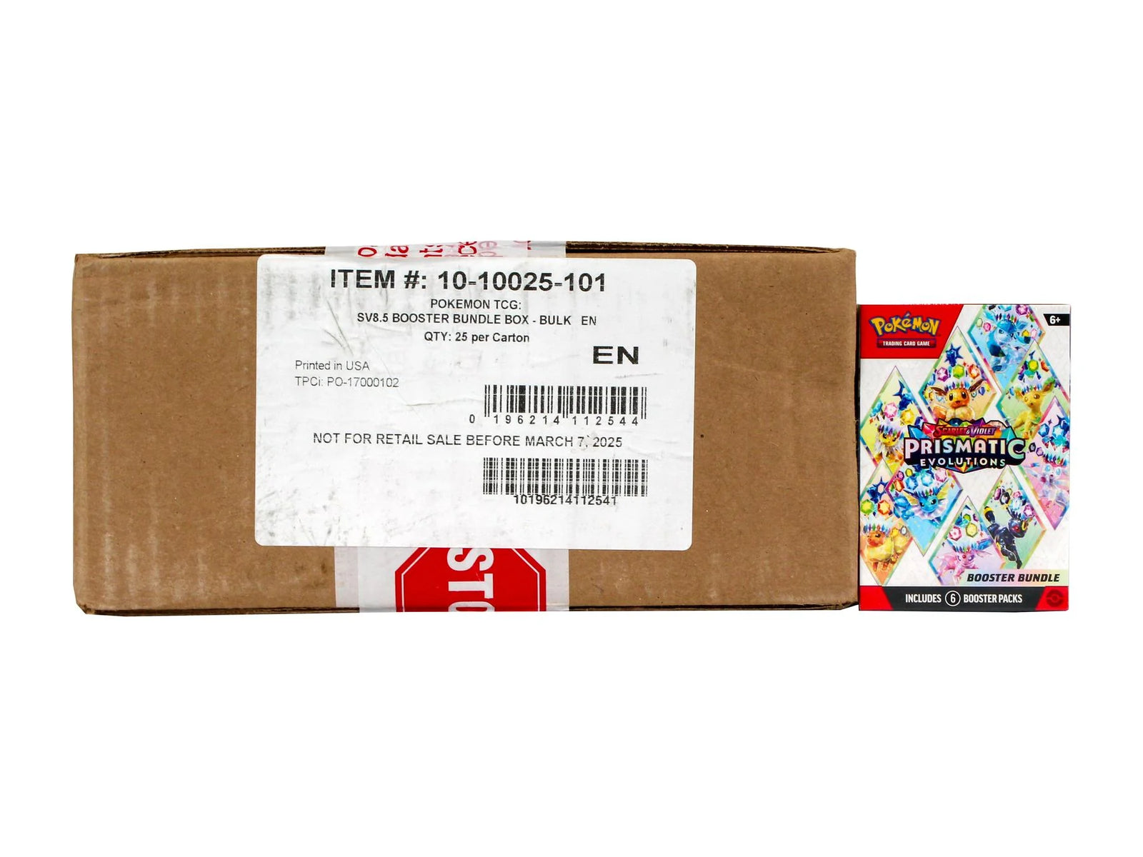 DRAFT - Pokemon Scarlet & Violet Prismatic Evolutions 25-Bundle Case | Sealed