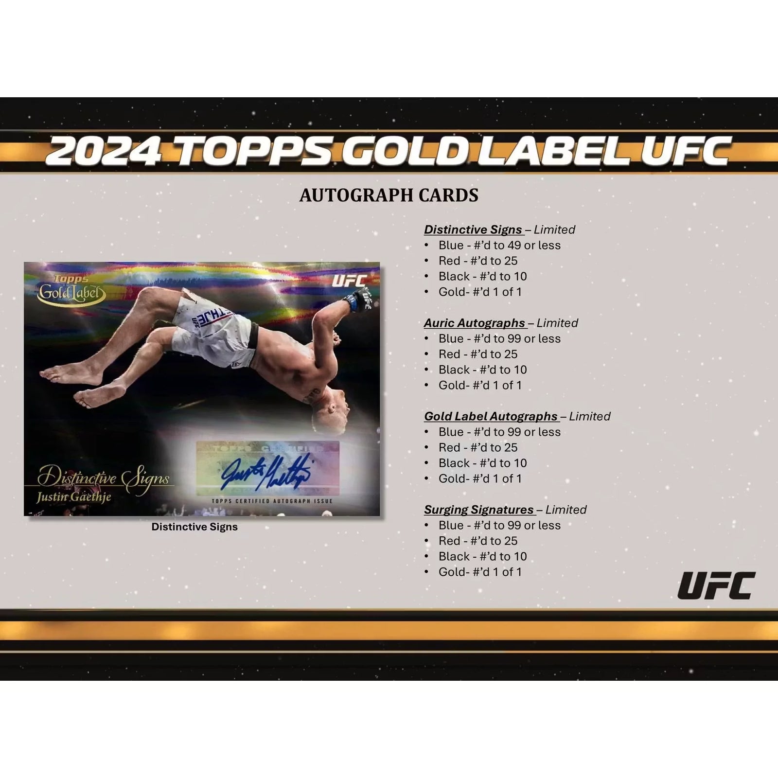 DRAFT - 2024 Topps Gold Label UFC Hobby Box