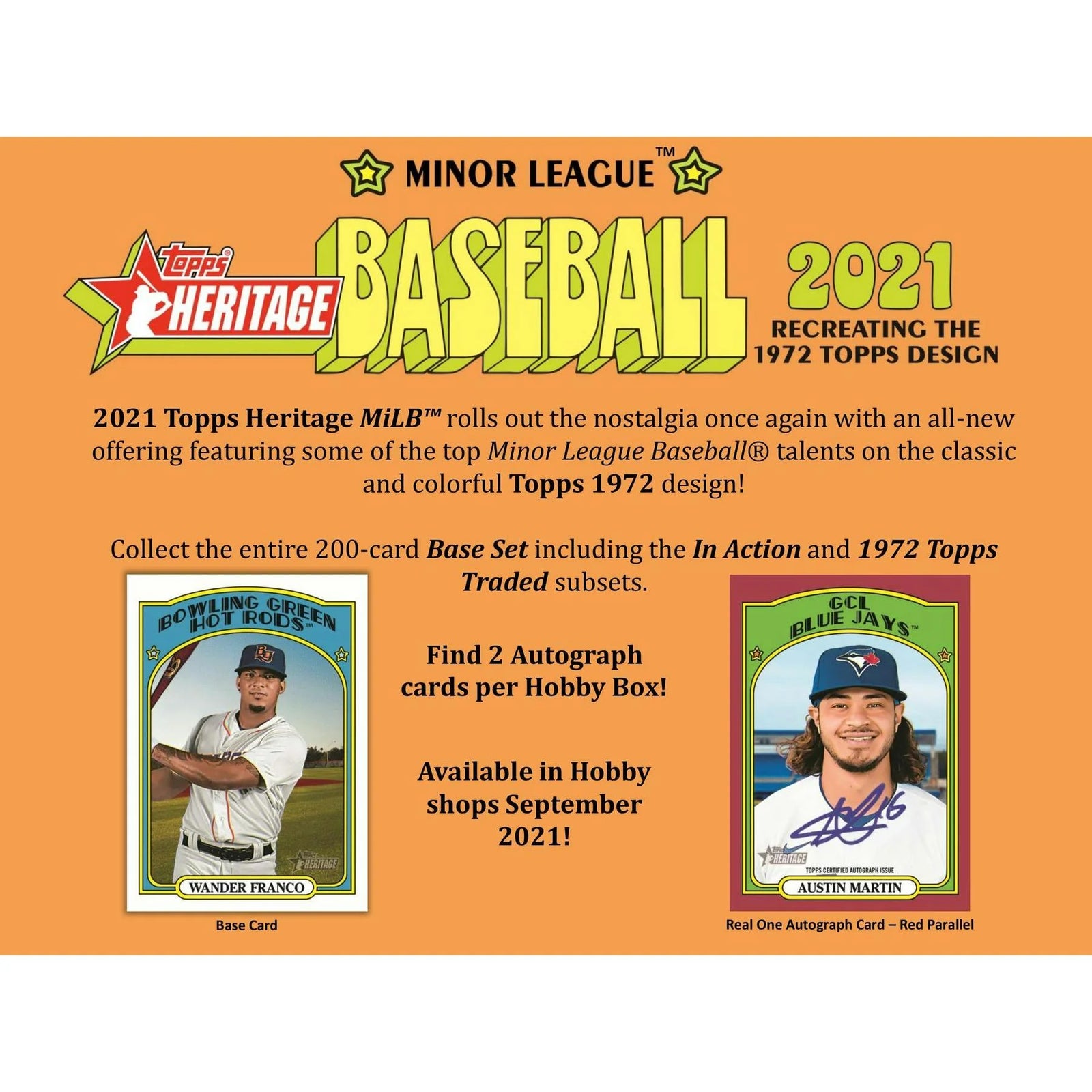 DRAFT - Just In 2021 Topps Heritage Minor League Baseball Hobby Box