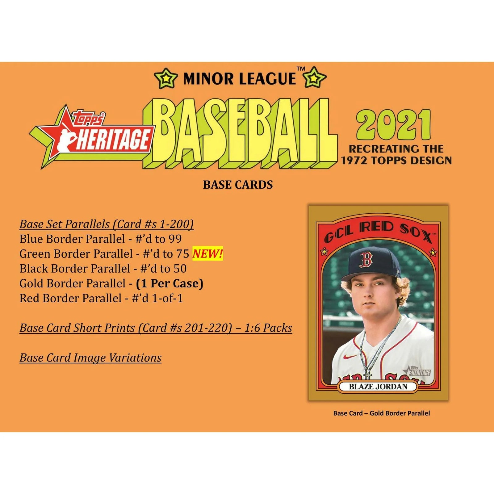 DRAFT - Just In 2021 Topps Heritage Minor League Baseball Hobby Box