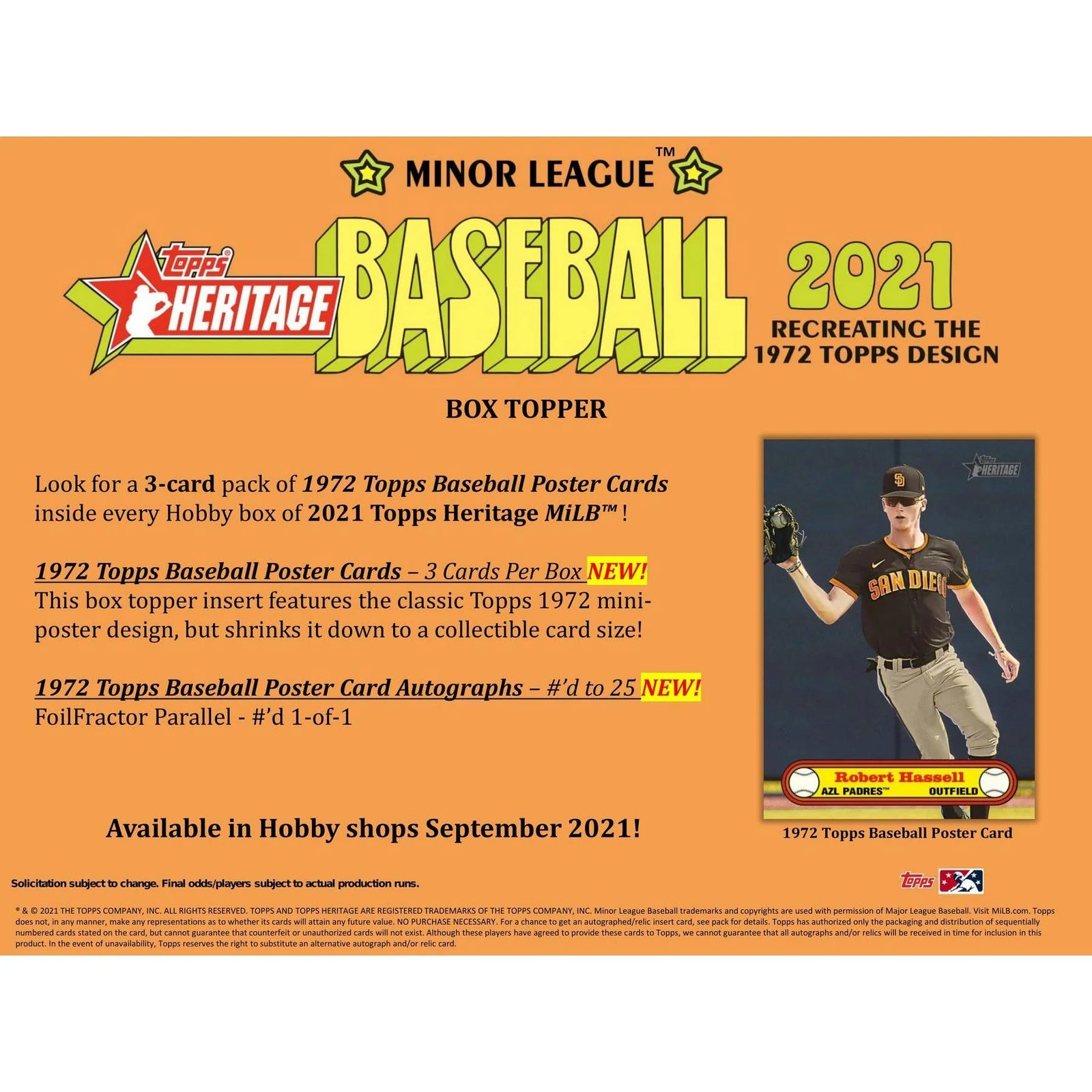 DRAFT - Just In 2021 Topps Heritage Minor League Baseball Hobby Box