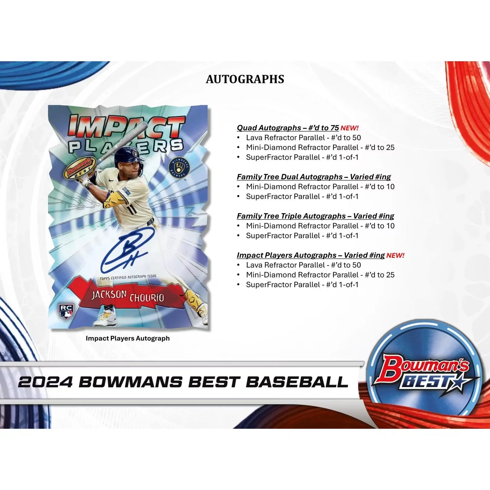 2024 Bowman's Best Baseball Hobby 8-Box Case | Chrome Autographs (Ships Sealed Only)