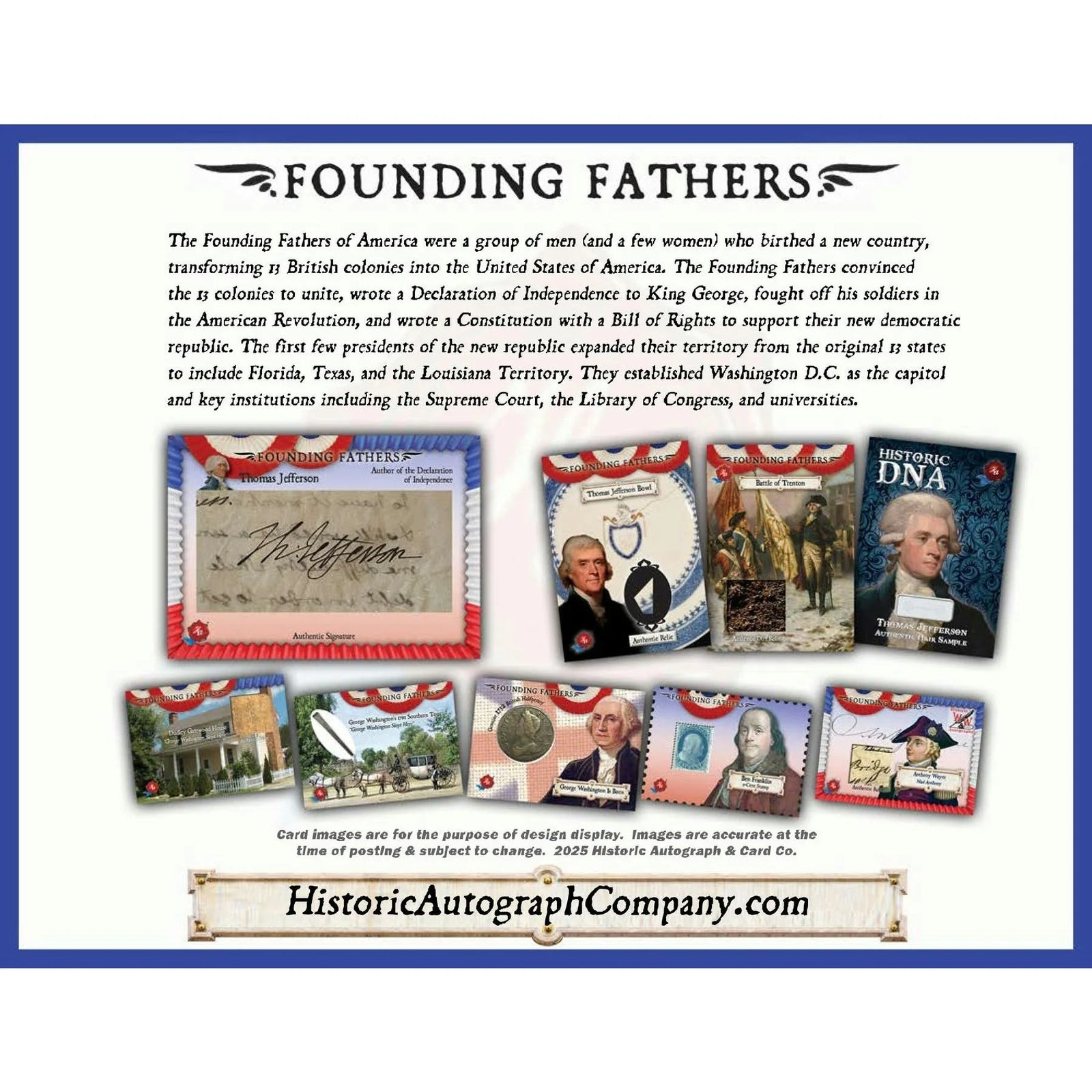 DRAFT - 2025 Historic Autographs Founding Fathers Trading Cards Hobby Box