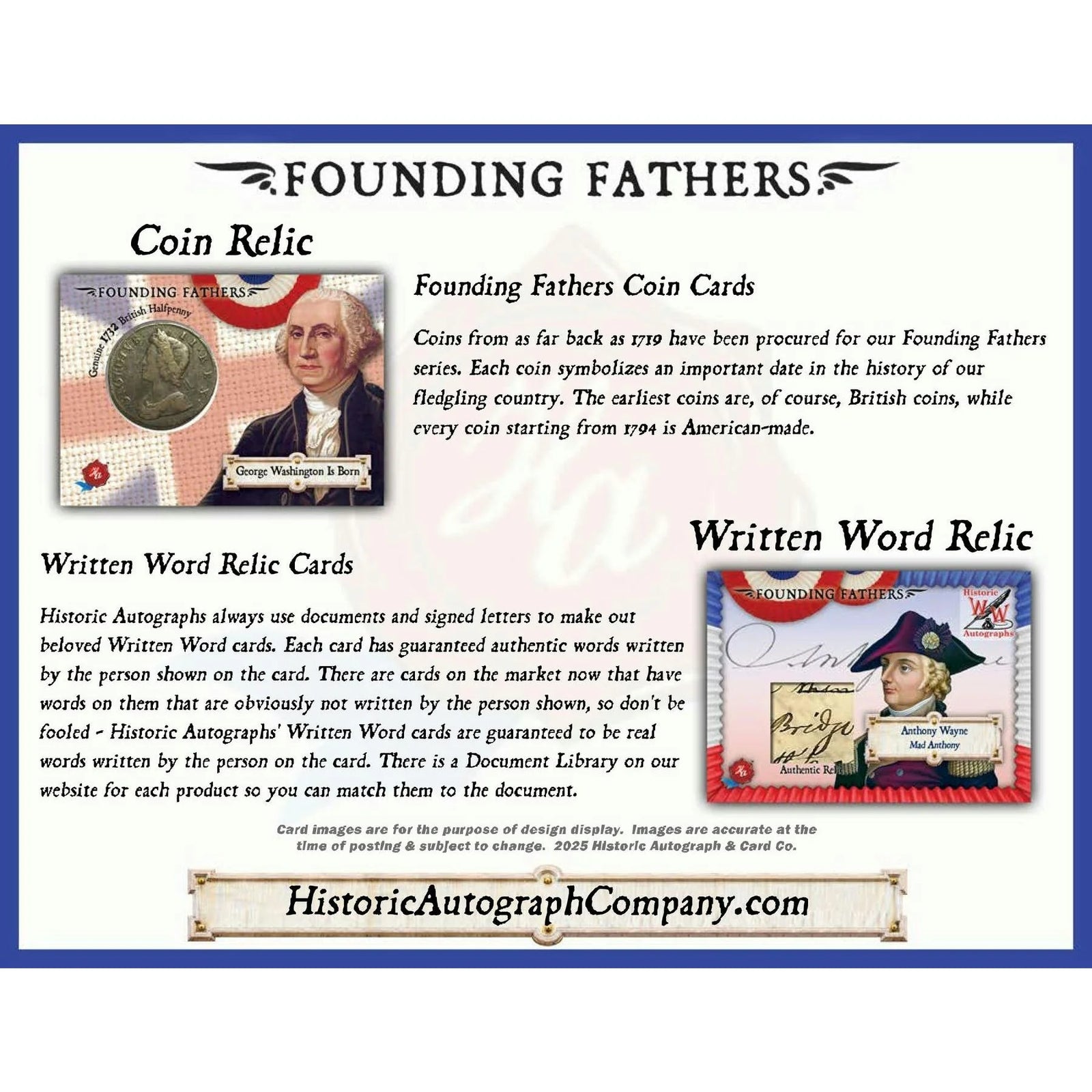 DRAFT - 2025 Historic Autographs Founding Fathers Trading Cards Hobby Box