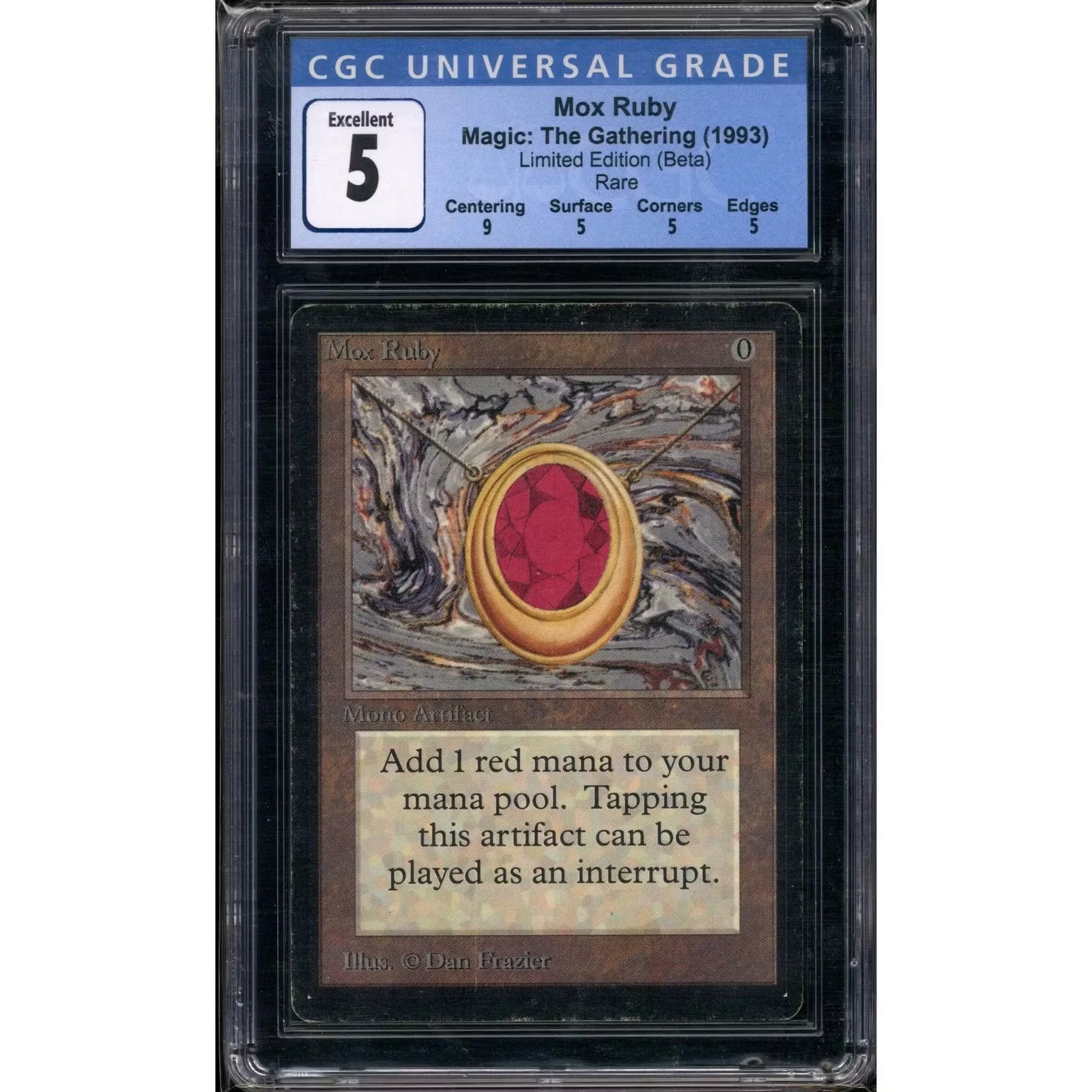 Magic the Gathering Beta Mox Ruby | CGC 5 Graded