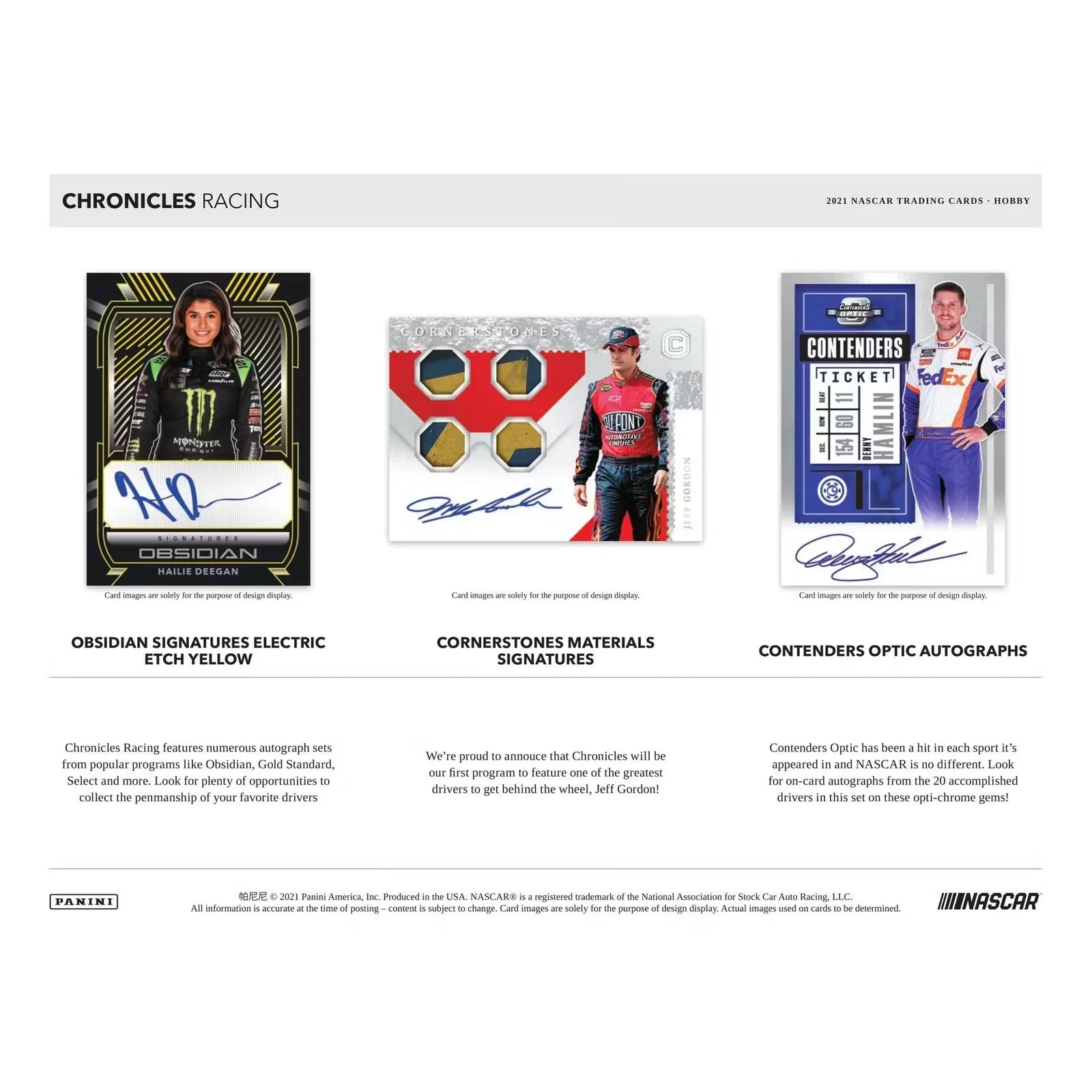 2021 Panini Chronicles Racing Hobby Box (Ships Sealed Only) - D