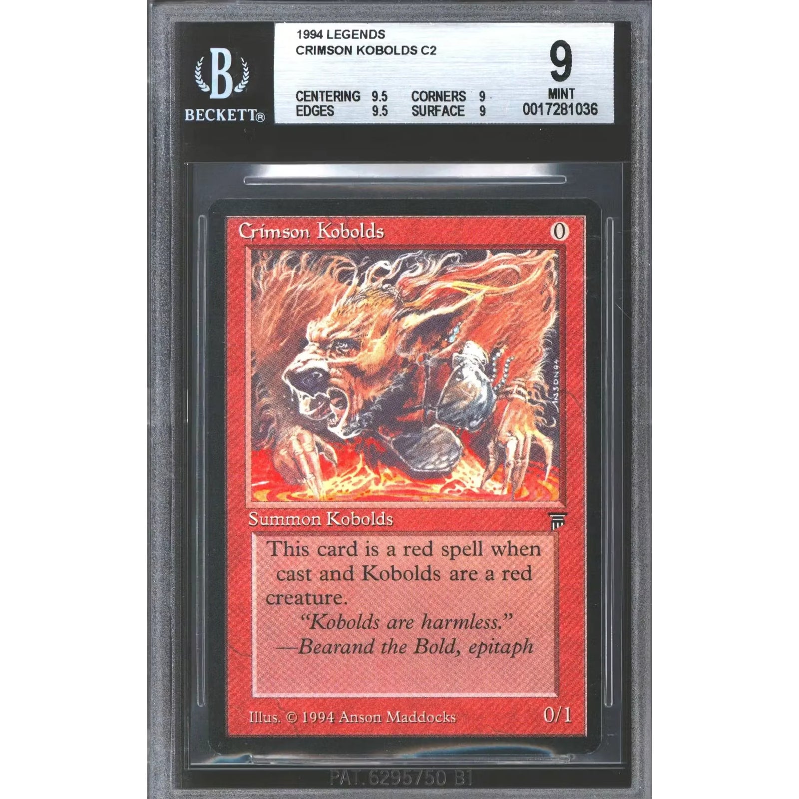 Magic the Gathering Crimson Kobolds | Legends BGS 9