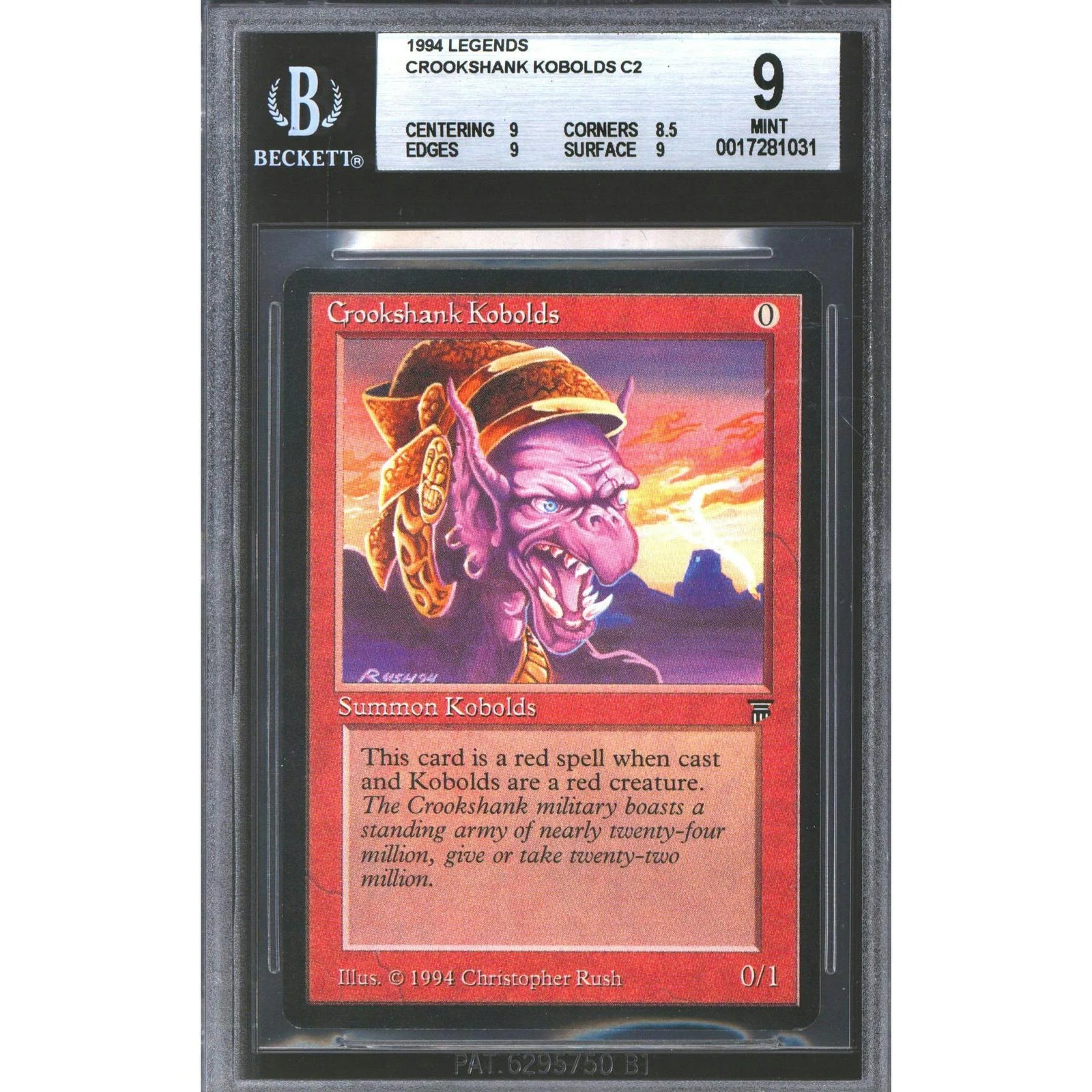 Magic the Gathering Legends Crookshank Kobolds BGS 9 (9, 8.5, 9, 9) NEAR MINT NM - D2