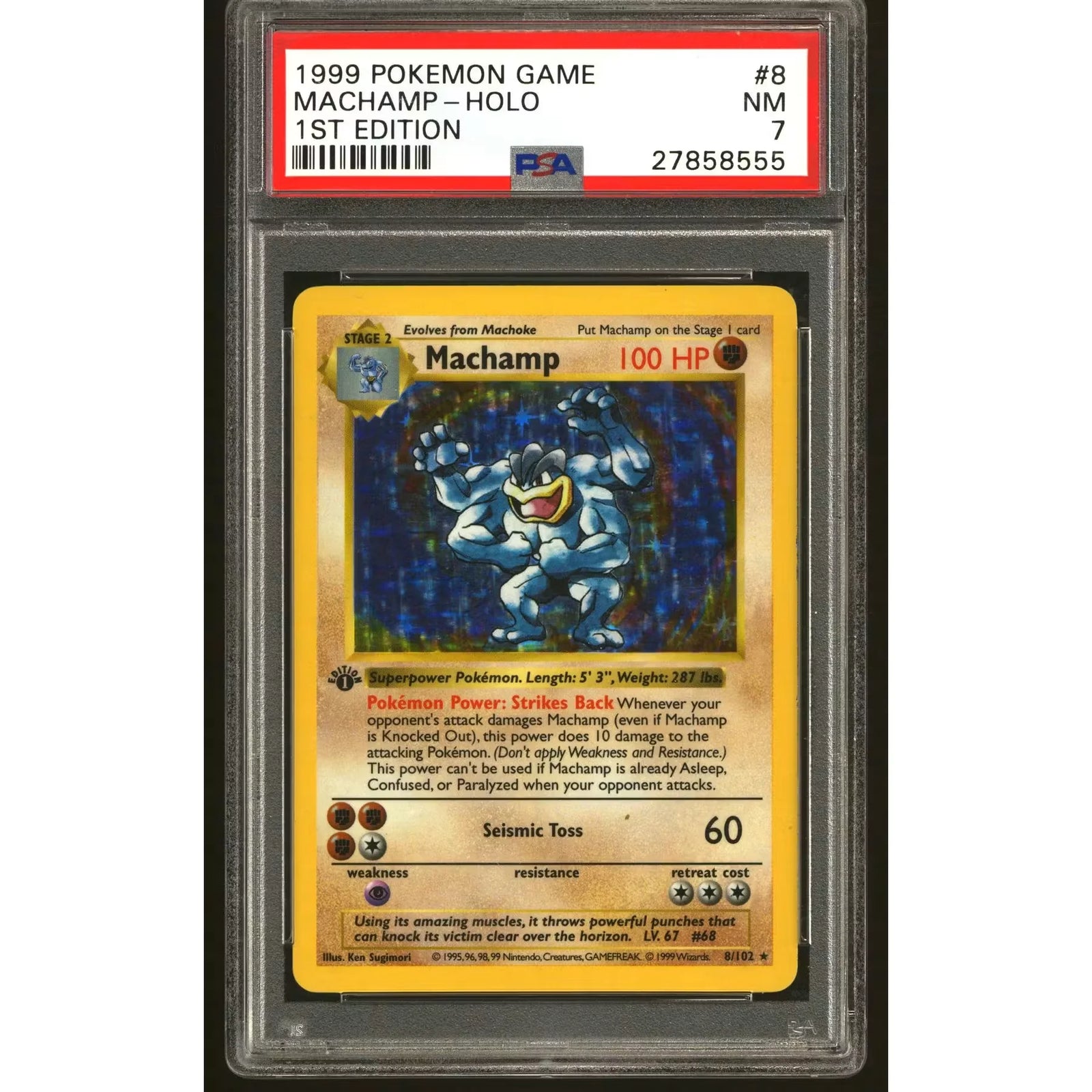 Pokemon Base Set Machamp 1st Edition Shadowless | PSA 7