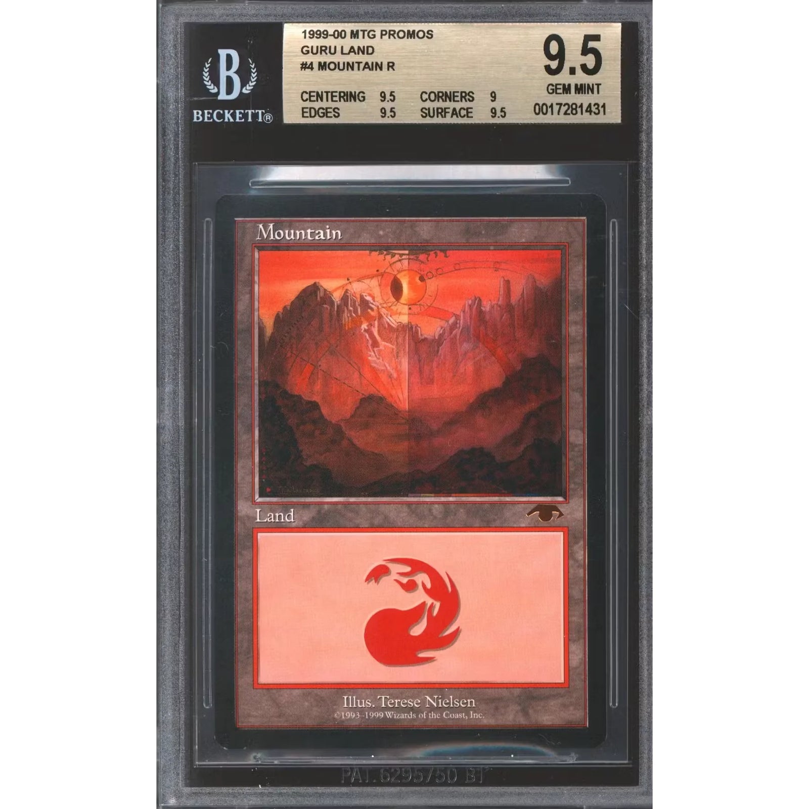 Magic the Gathering GURU Mountain Basic Land | BGS 9.5 Gem Mint