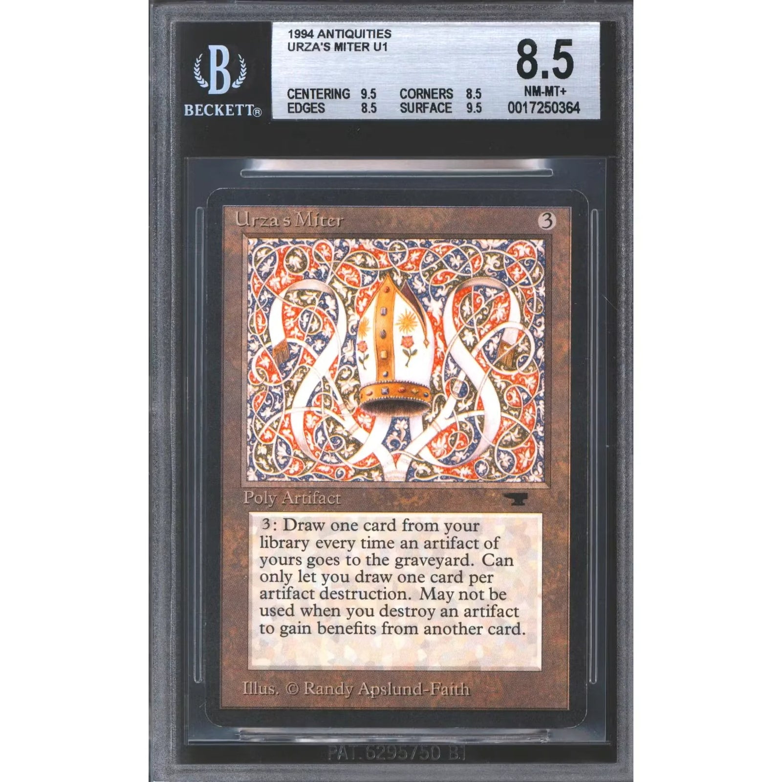 Urza's Miter Antiquities Rare | BGS 8.5 Graded