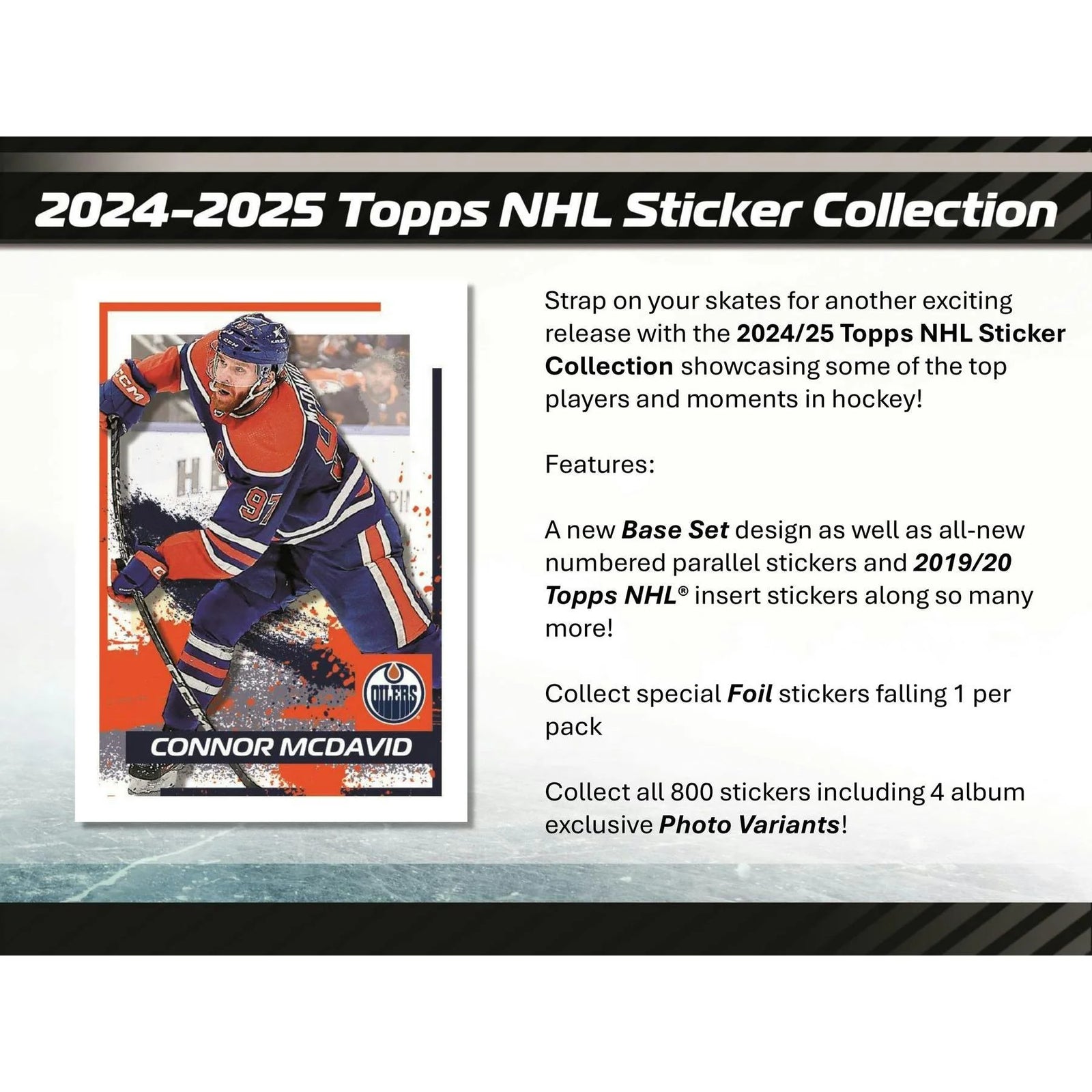 DRAFT - Just In 2024/25 Topps NHL Hockey Sticker Collection 50-Pack Box