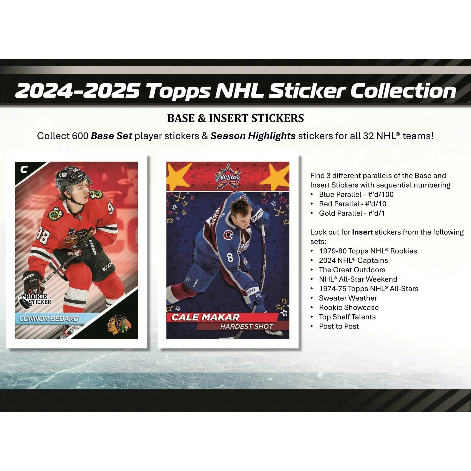 DRAFT - Just In 2024/25 Topps NHL Hockey Sticker Collection 50-Pack Box