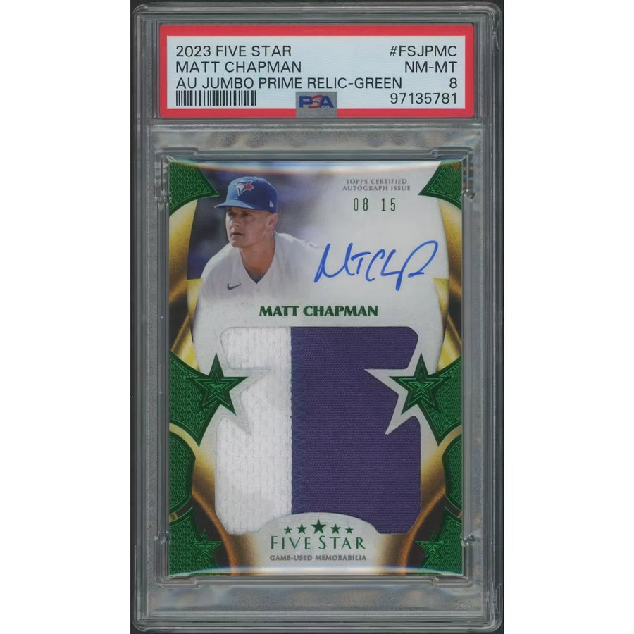 Matt Chapman Signed 2023 Topps Five Star Jumbo Patch Auto | PSA 8 NM-MT #08
